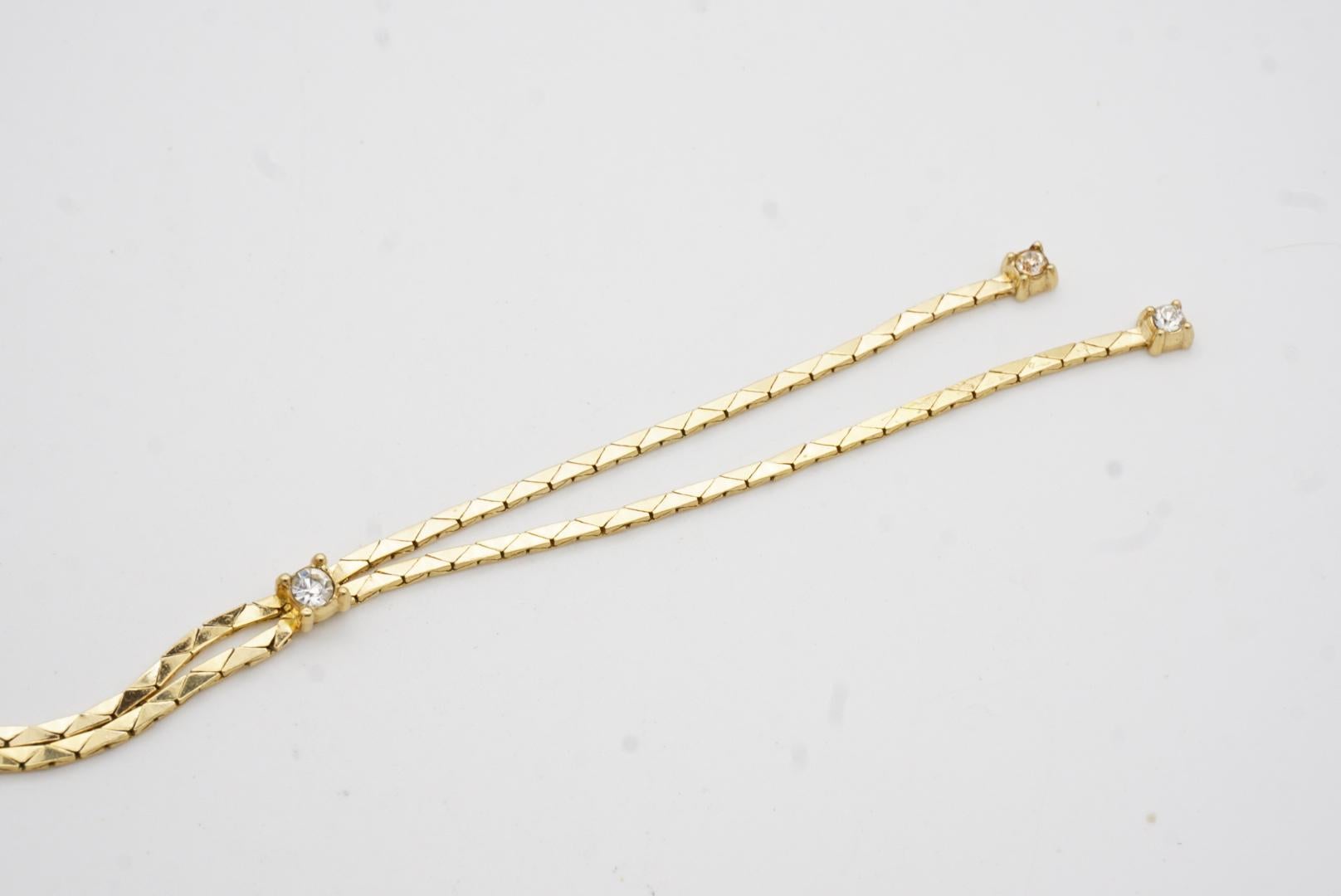 Christian Dior GROSSE Vintage Long Chain Butterfly Crystal Y Tassel Necklace For Sale 6