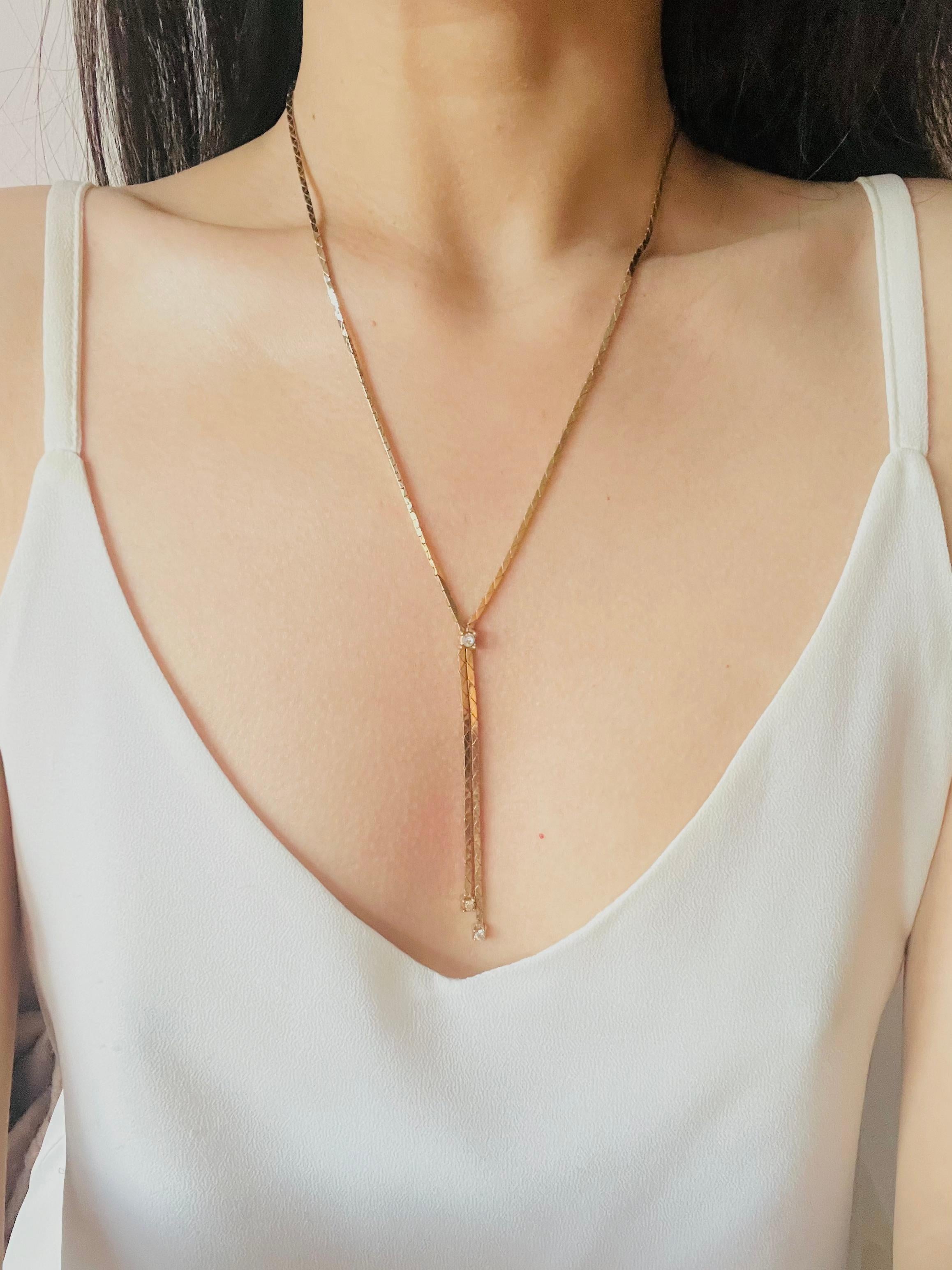 Christian Dior GROSSE Vintage Long Chain Butterfly Crystal Y Tassel Necklace For Sale 3