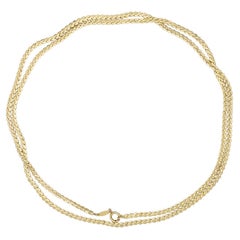 Christian Dior GROSSE Vintage Long Gold Serpentine Thin Chain Versatile Necklace