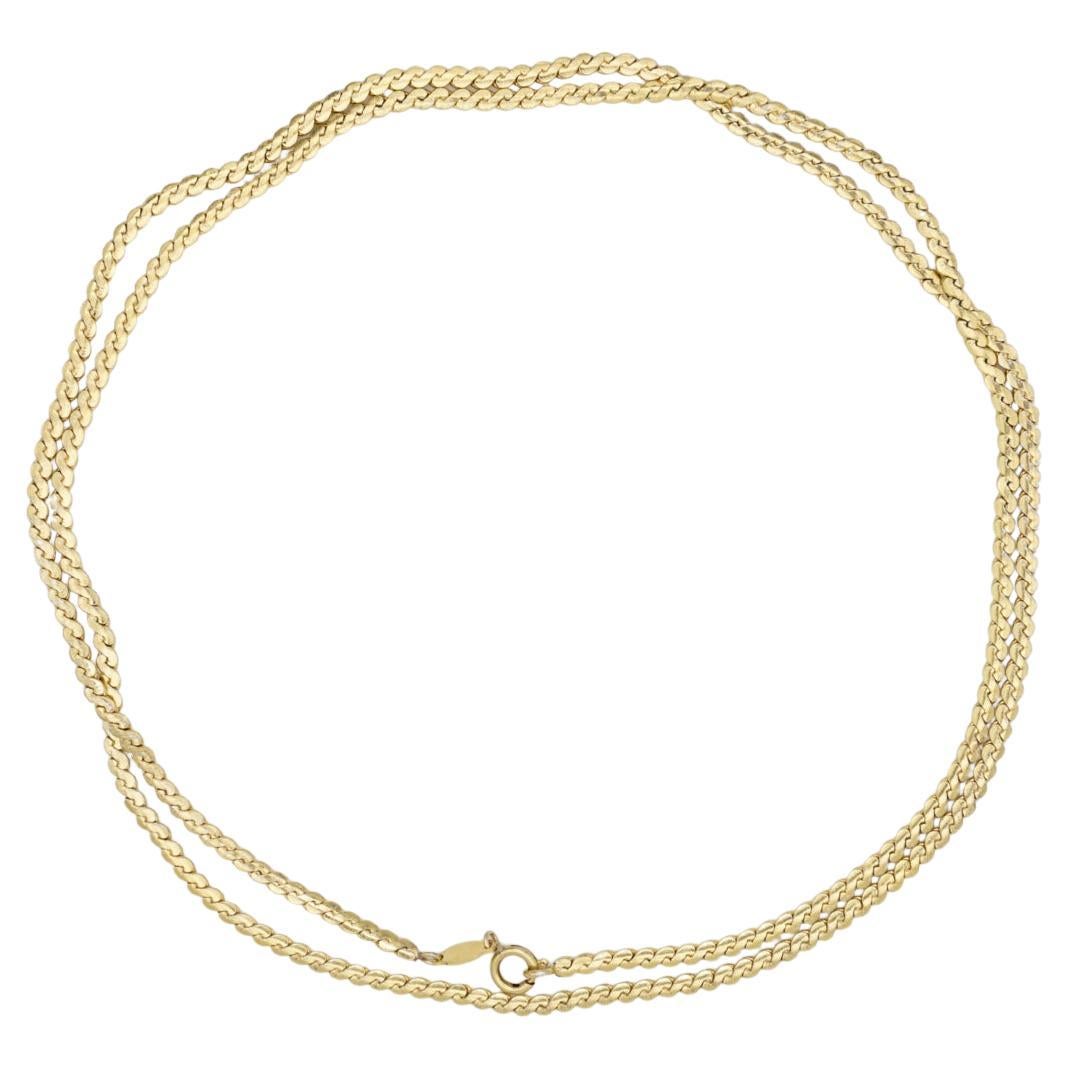 Christian Dior GROSSE Vintage Collana lunga d'oro con catena sottile e versatile