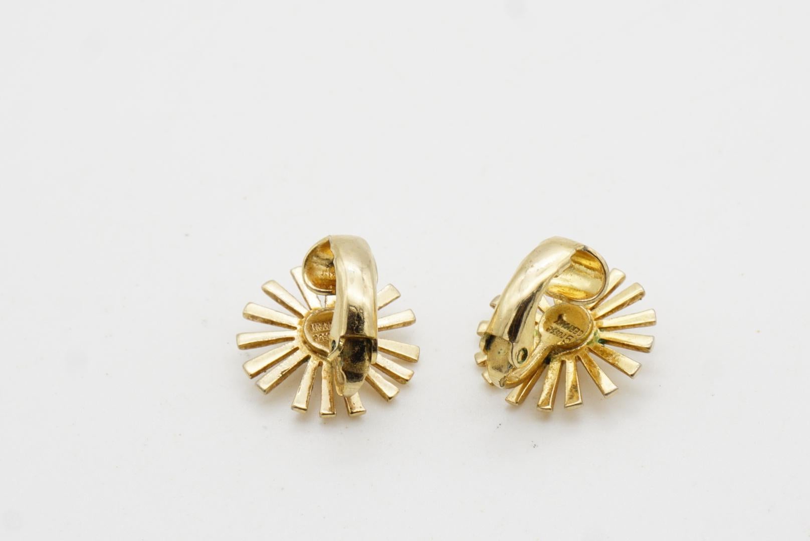 Christian Dior GROSSE Vintage Radiant Sun Star Burst Crystal Flower Earrings For Sale 5