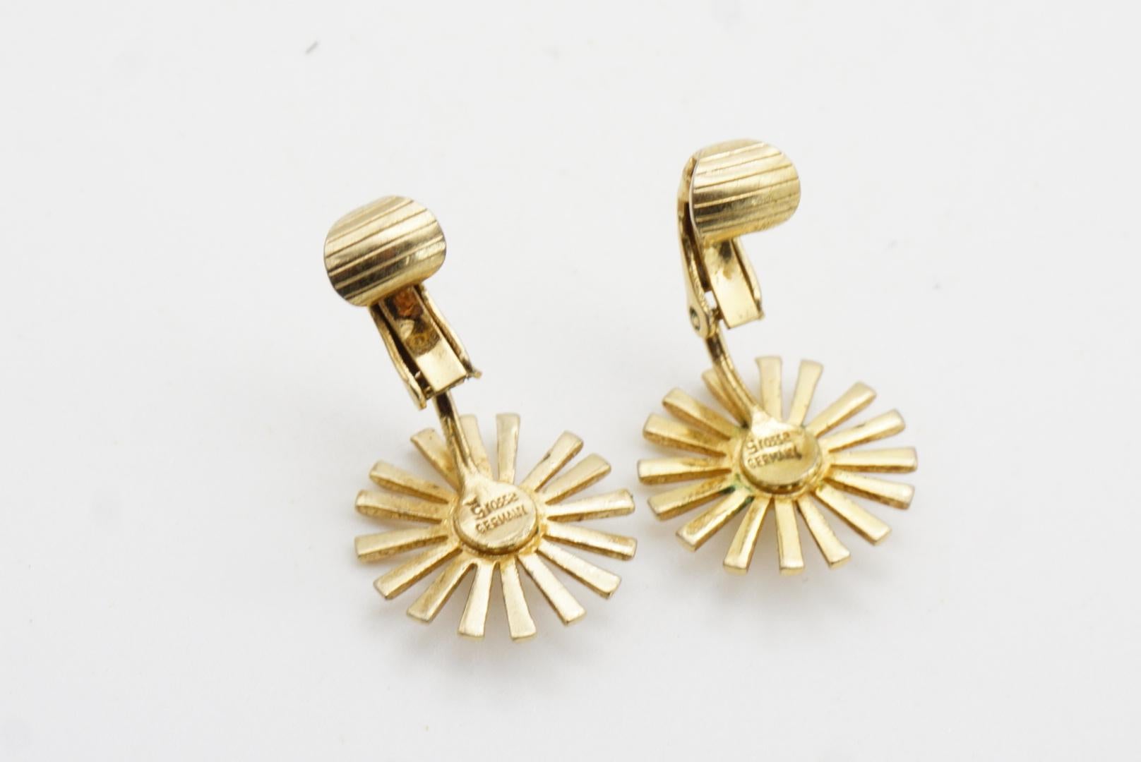 Christian Dior GROSSE Vintage Radiant Sun Star Burst Crystal Flower Earrings For Sale 6
