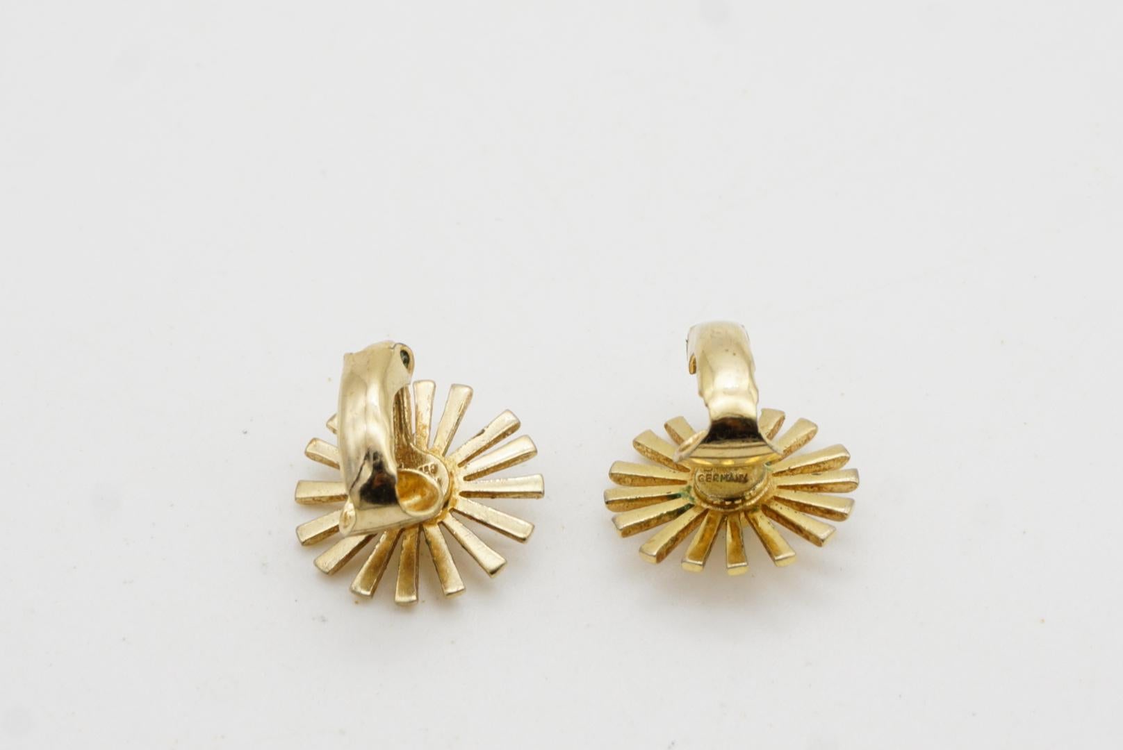 Christian Dior GROSSE Vintage Radiant Sun Star Burst Crystal Flower Earrings For Sale 4