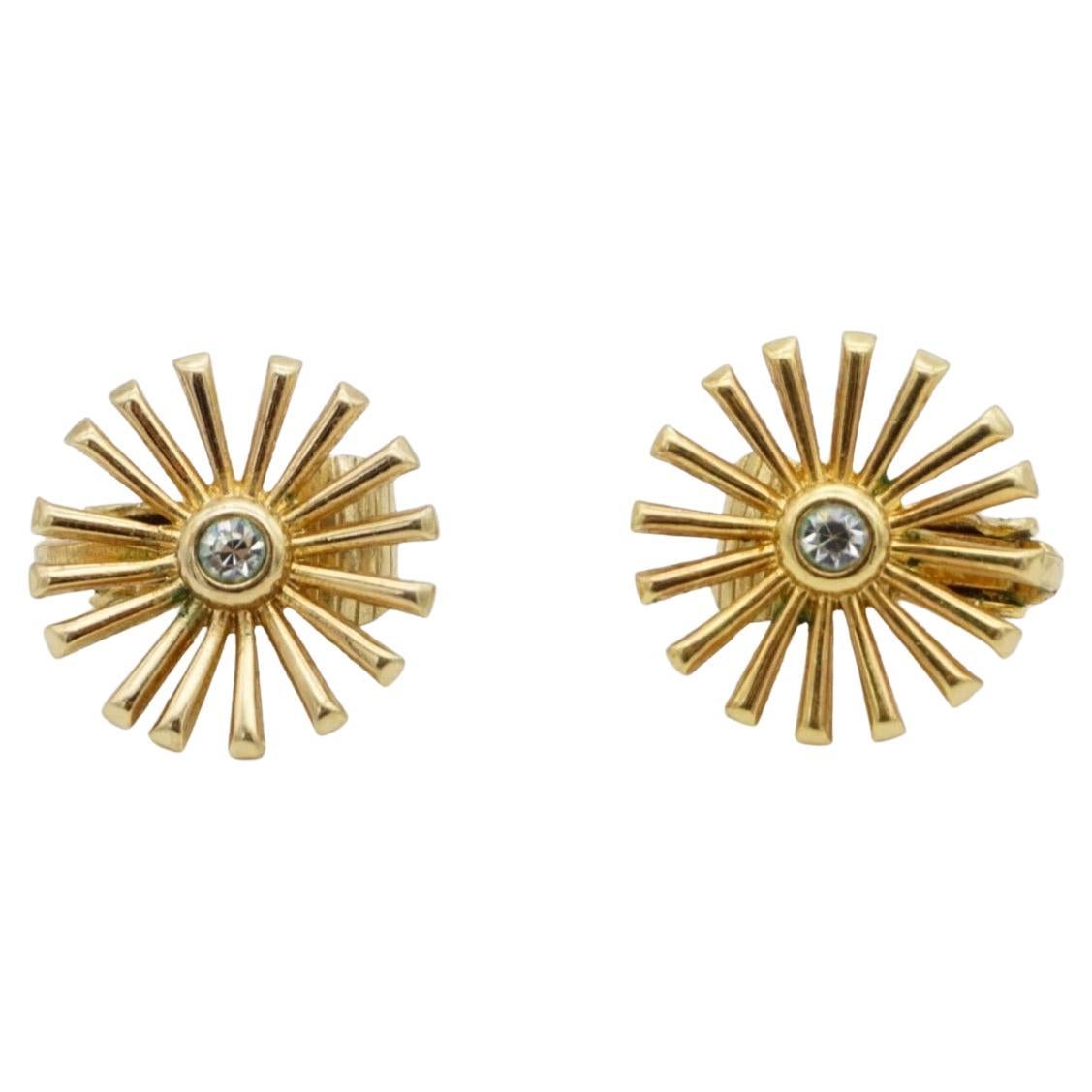 Christian Dior GROSSE Vintage Radiant Sun Star Burst Kristall-Blumen-Ohrringe, Vintage