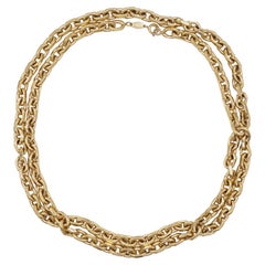 Christian Dior GROSSE Vintage Versatile Chunky Link Chain Gold Long Necklace
