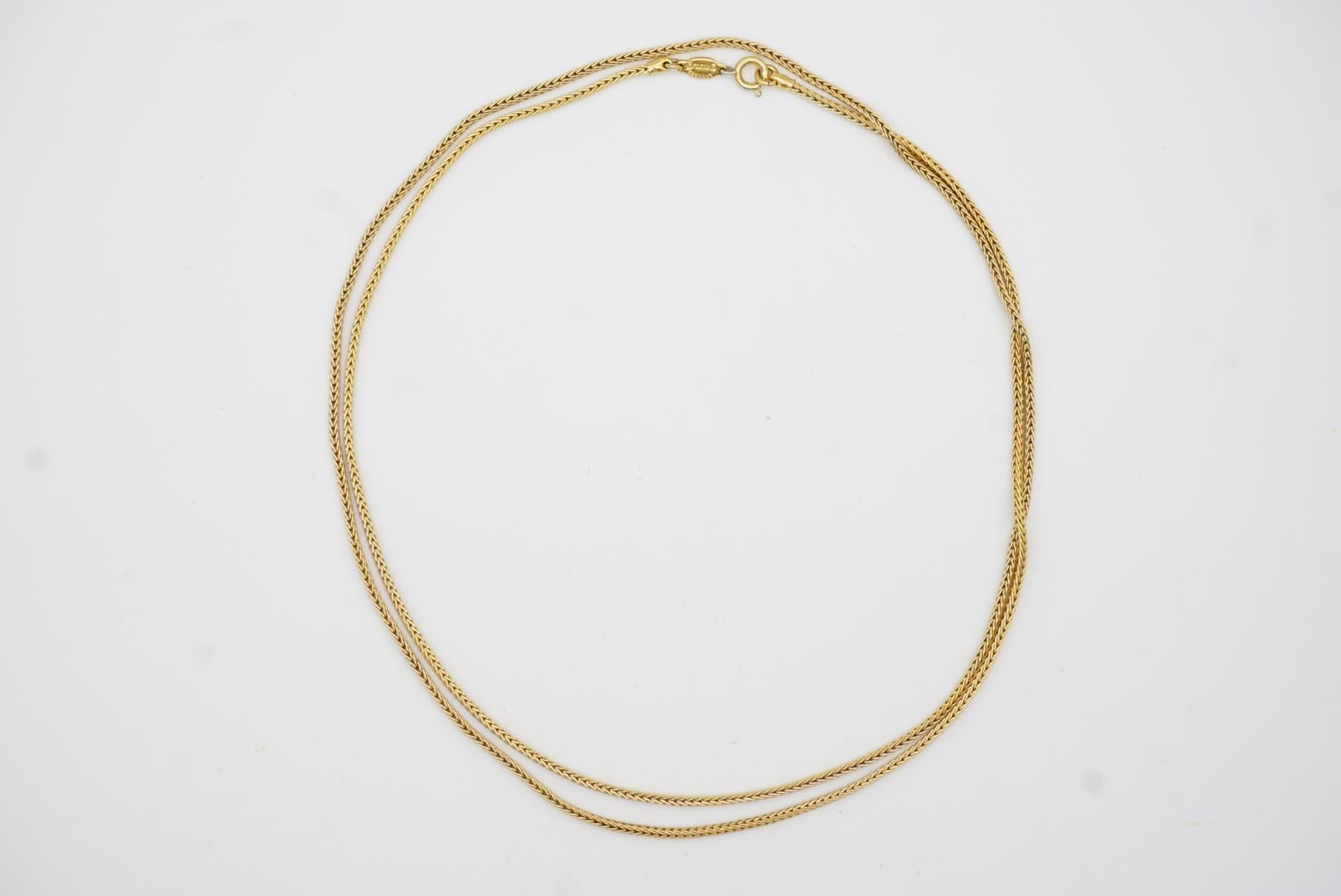 Christian Dior GROSSE Vintage Versatile Plain Trace Chain Gold Long Necklace For Sale 5