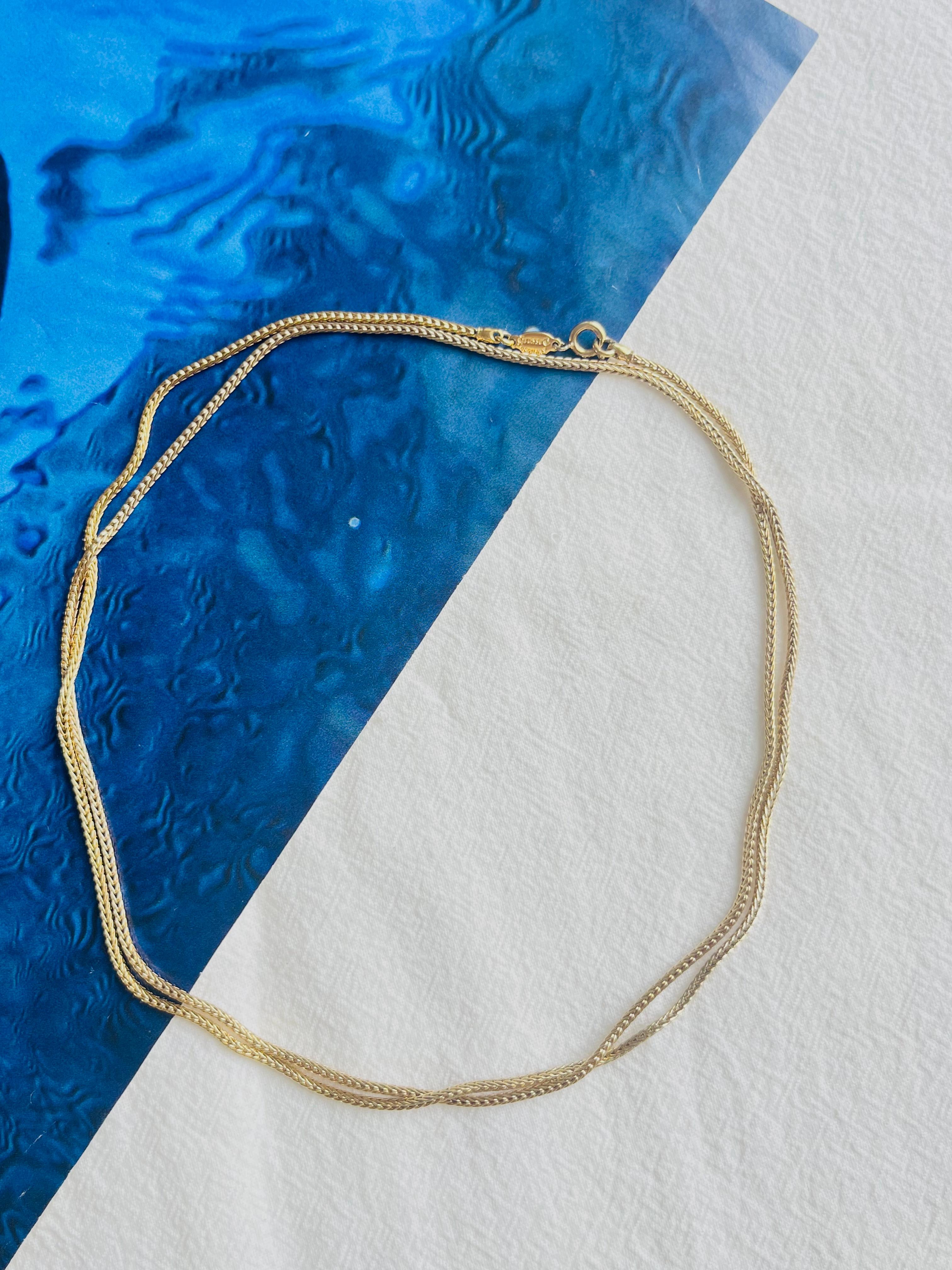 Christian Dior GROSSE Vintage Versatile Plain Trace Kette Gold Lange Halskette (Art déco) im Angebot