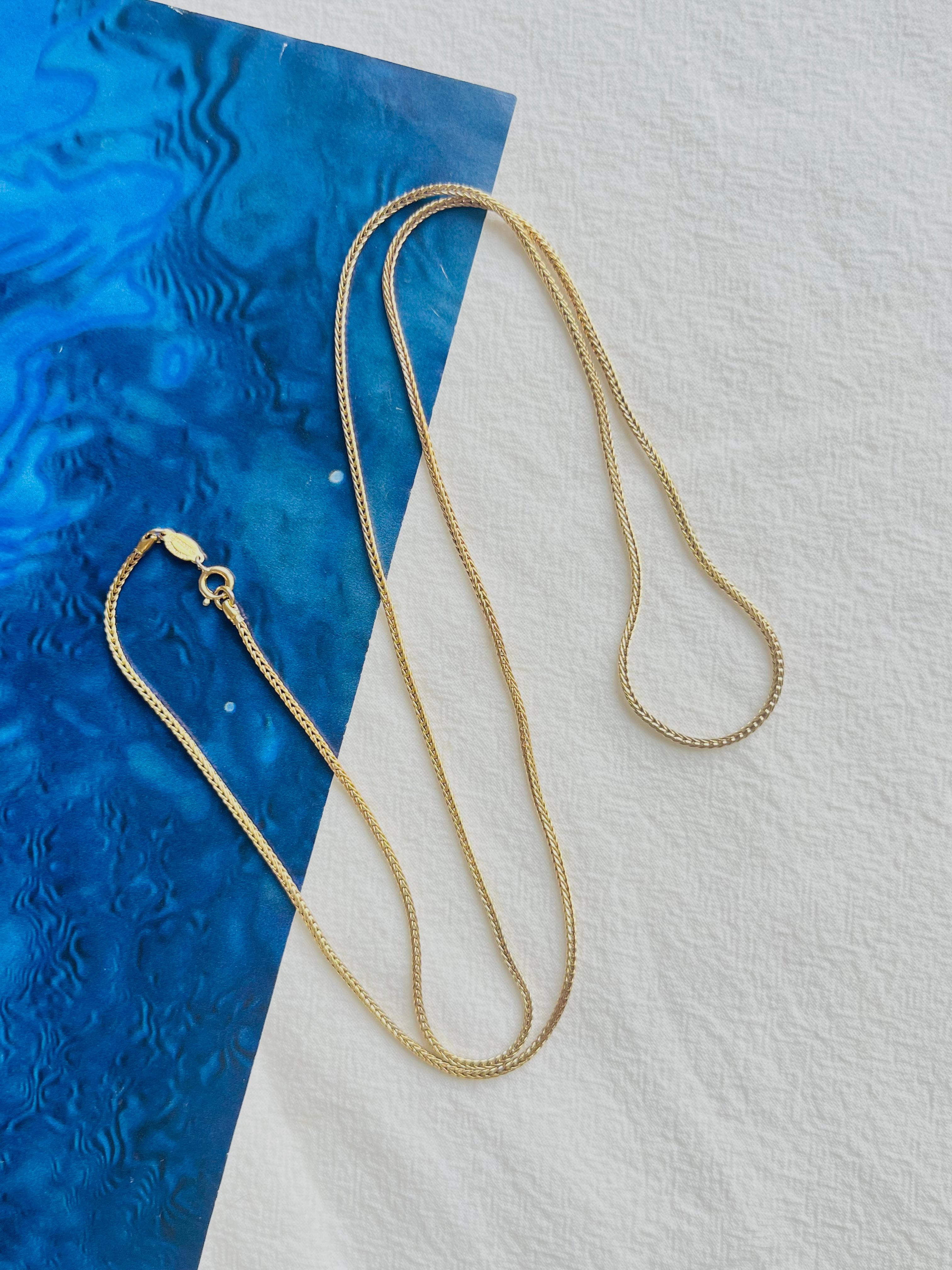 Art Deco Christian Dior GROSSE Vintage Versatile Plain Trace Chain Gold Long Necklace For Sale