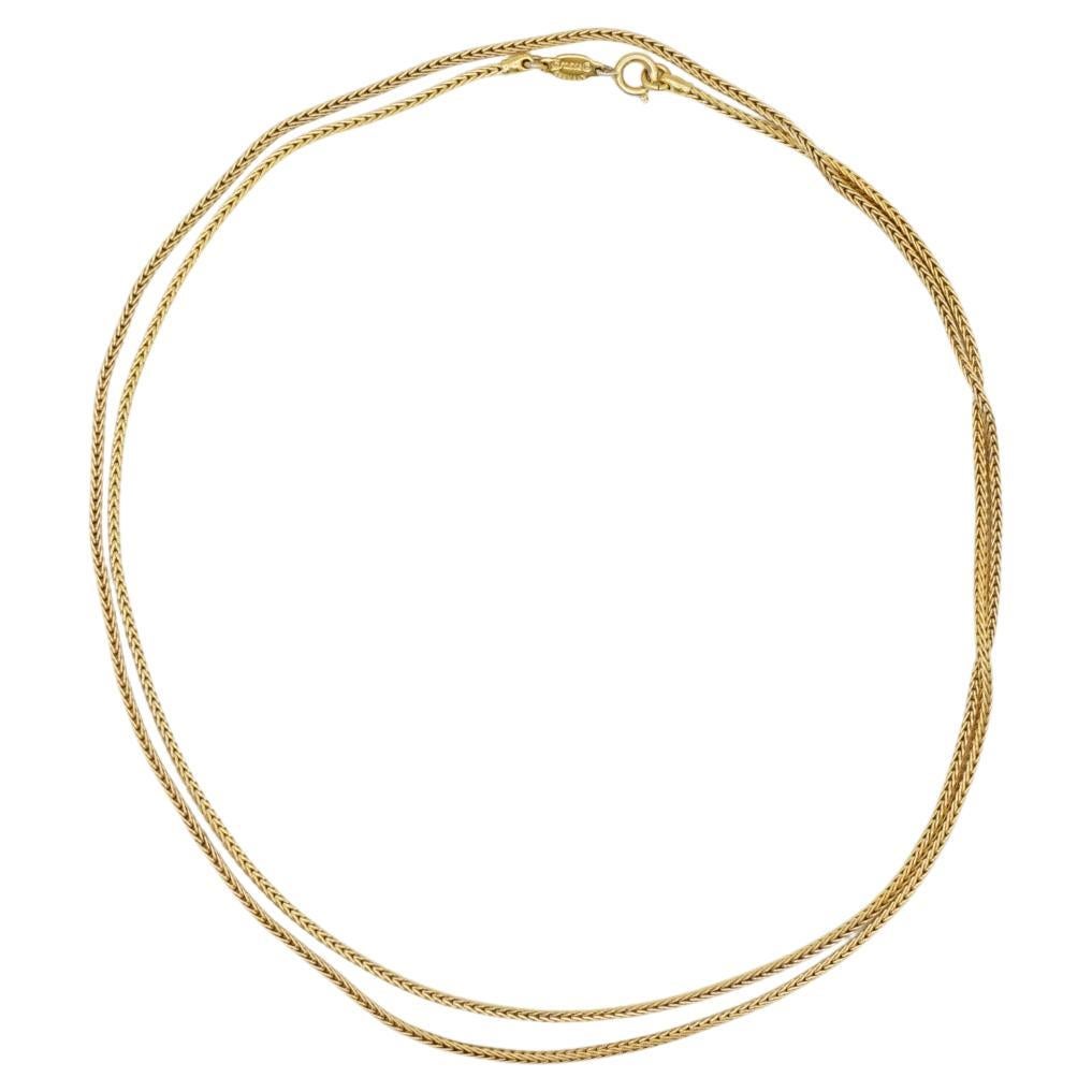 Christian Dior GROSSE Vintage Versatile Plain Trace Chain Gold Long Necklace