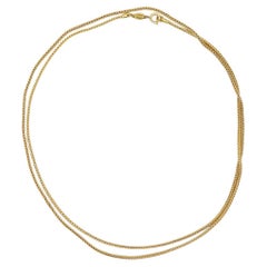 Christian Dior GROSSE Vintage Versatile Plain Trace Chain Gold Long Necklace