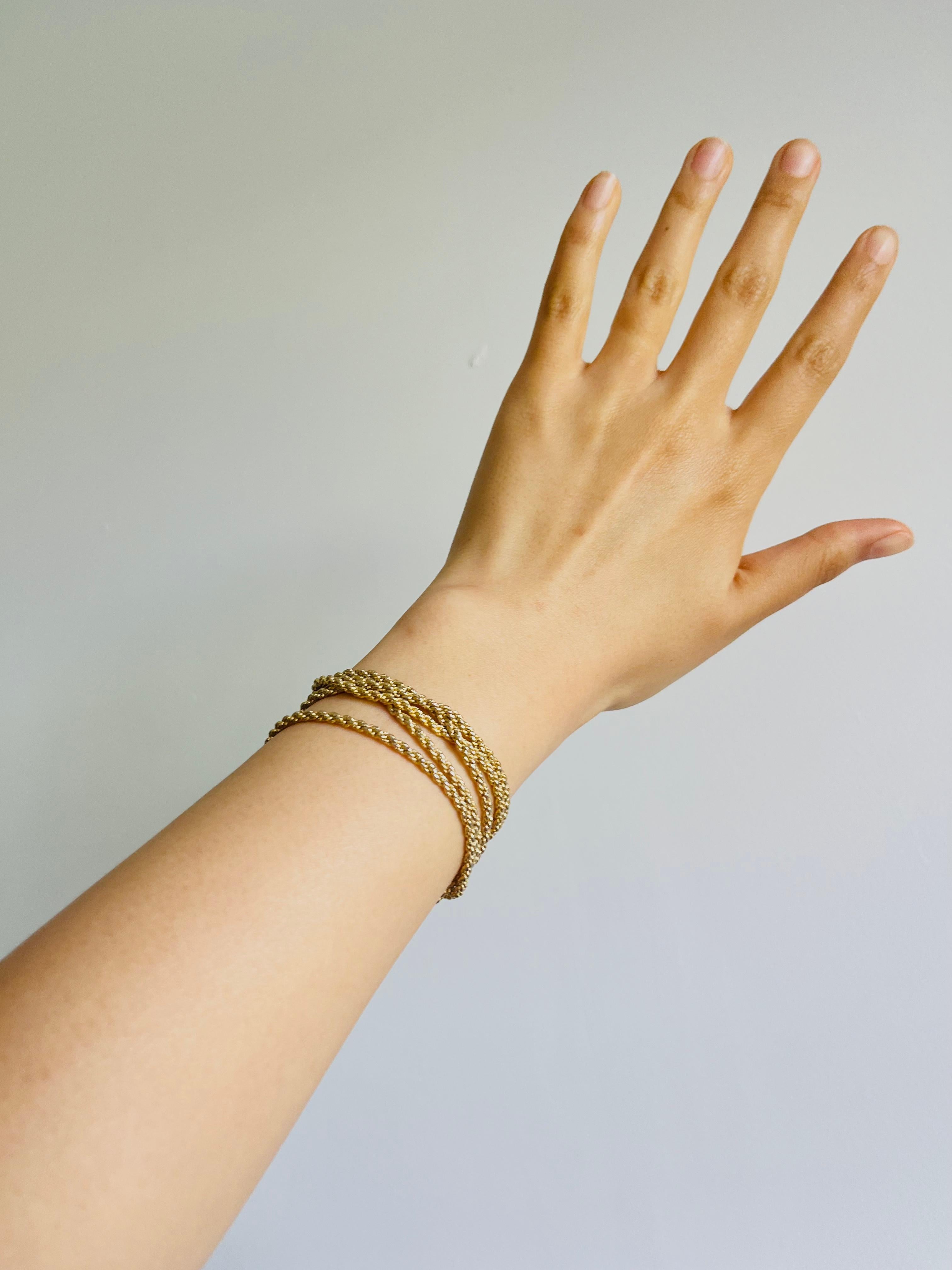 Christian Dior GROSSE Vintage Versatile Spiral Chain Rope Long Necklace Bracelet For Sale 5