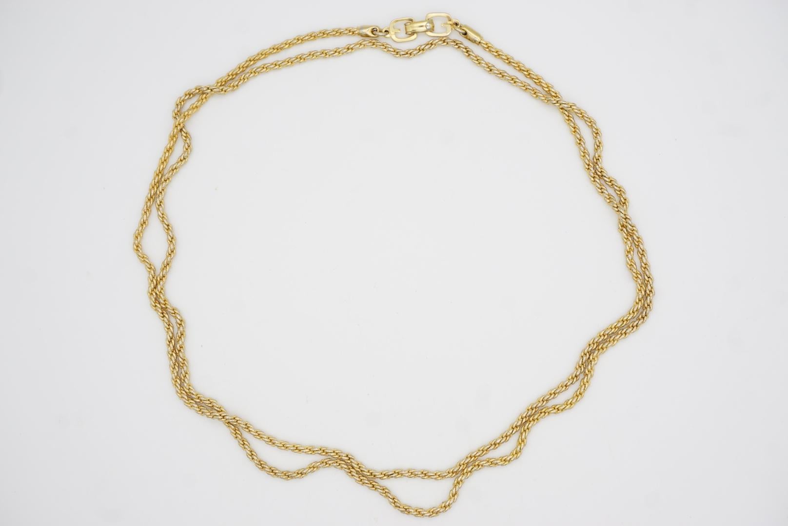 Christian Dior GROSSE Vintage Versatile Spiral Chain Rope Long Necklace Bracelet For Sale 7
