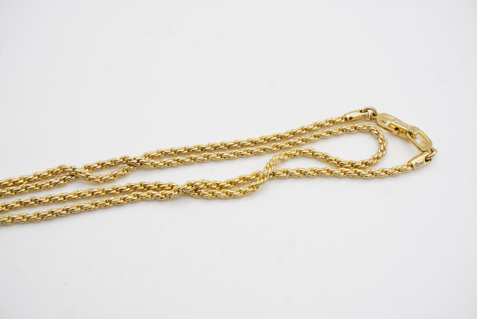 Christian Dior GROSSE Vintage Versatile Spiral Chain Rope Long Necklace Bracelet For Sale 9
