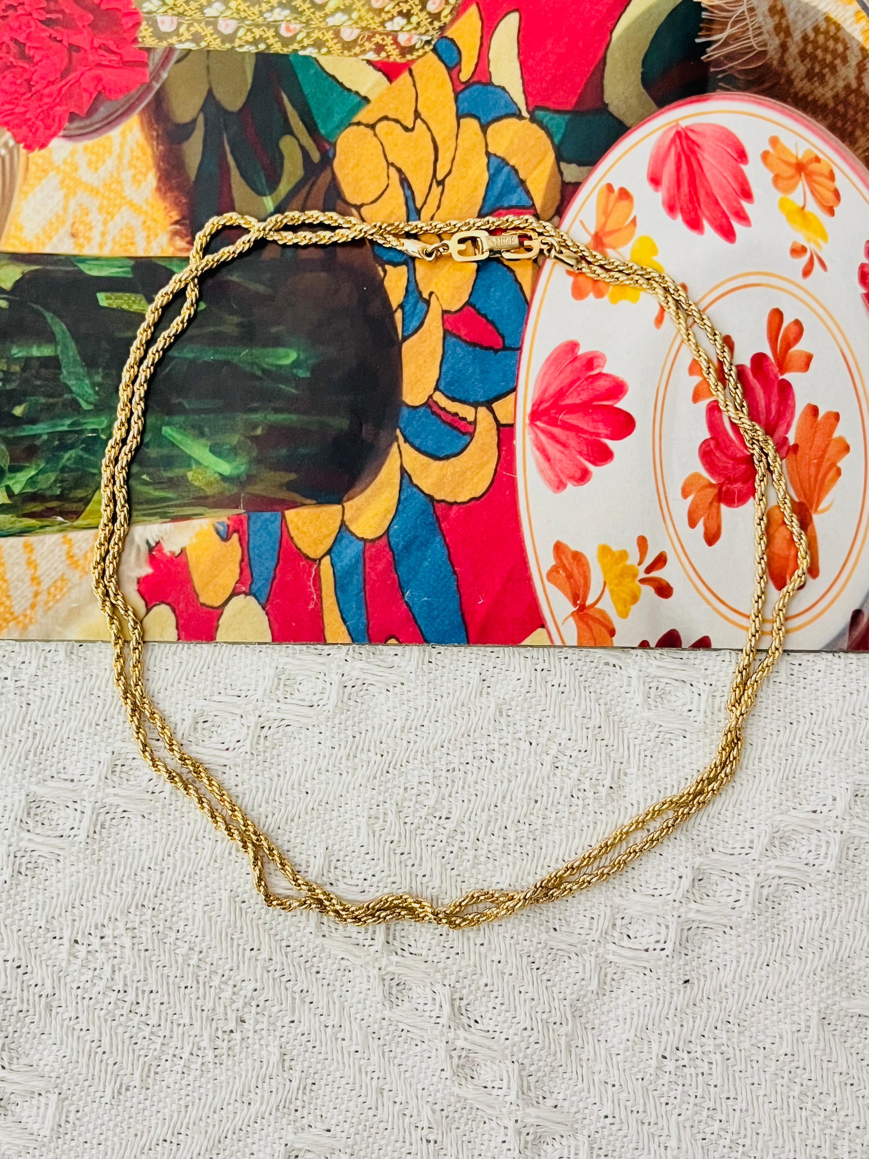 Christian Dior GROSSE Vintage Versatile Spiral Chain Rope Long Necklace Bracelet In Excellent Condition For Sale In Wokingham, England