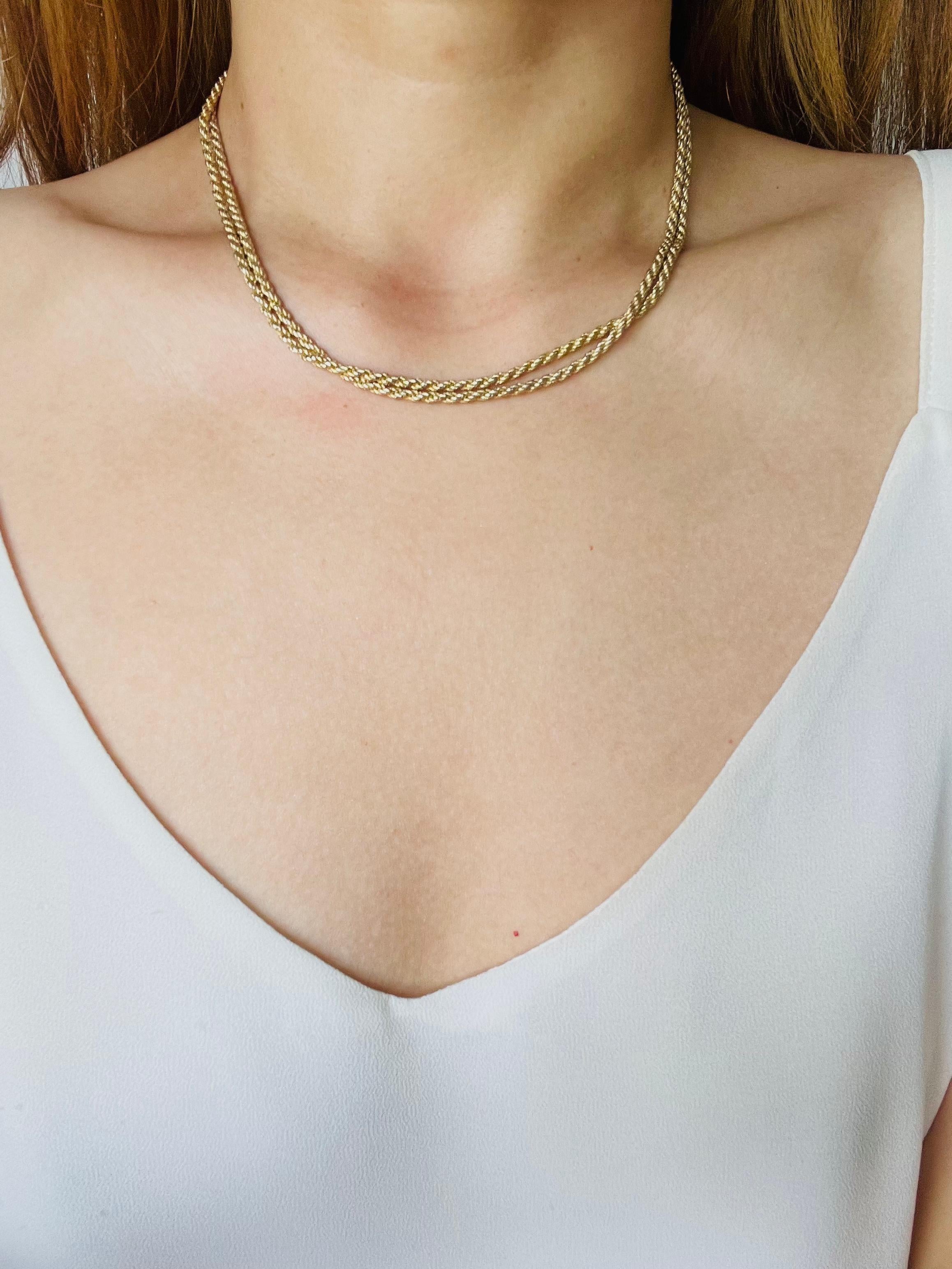 Christian Dior GROSSE Vintage Versatile Spiral Chain Rope Long Necklace Bracelet For Sale 1