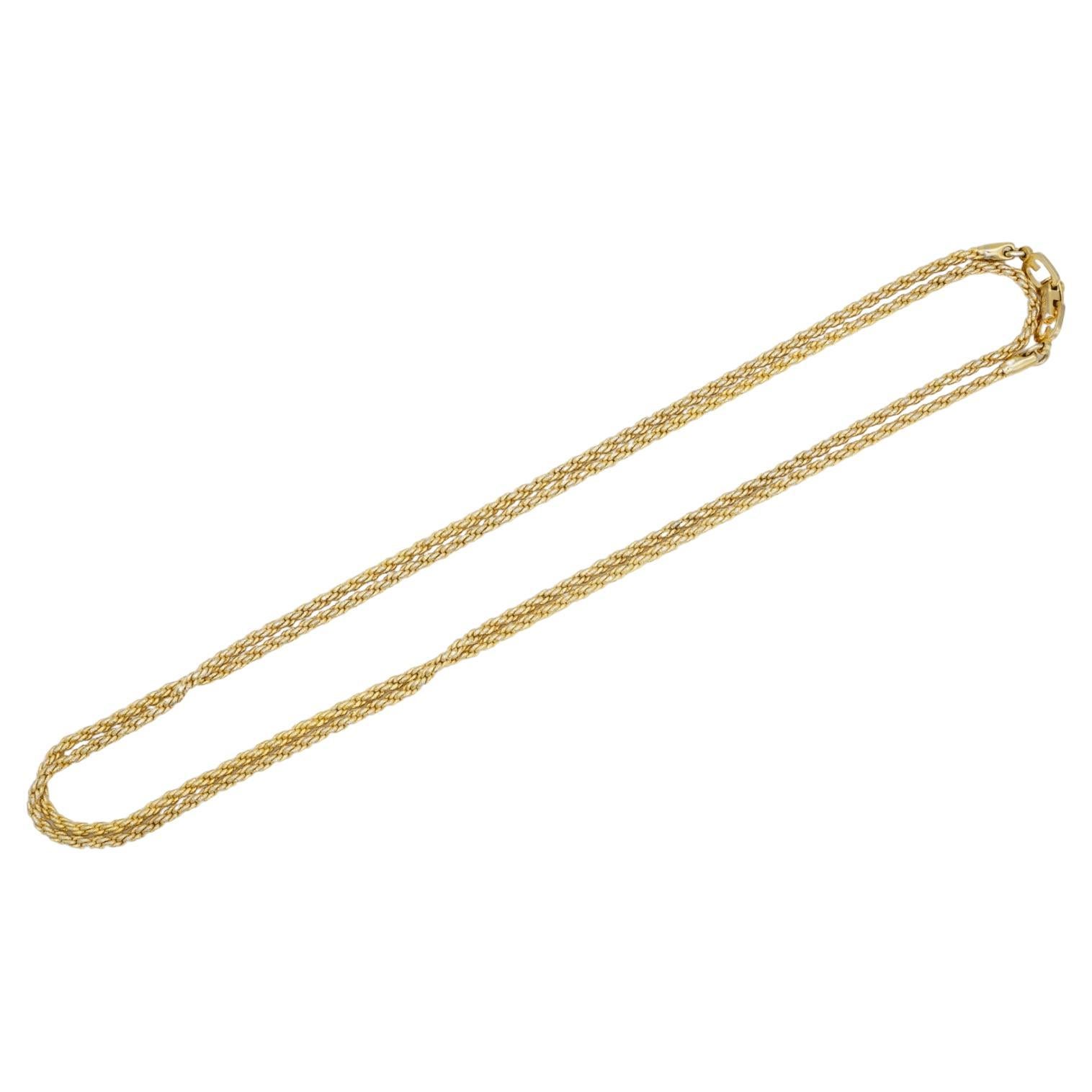 Christian Dior GROSSE Vintage Versatile Spiral Chain Rope Long Necklace Bracelet For Sale