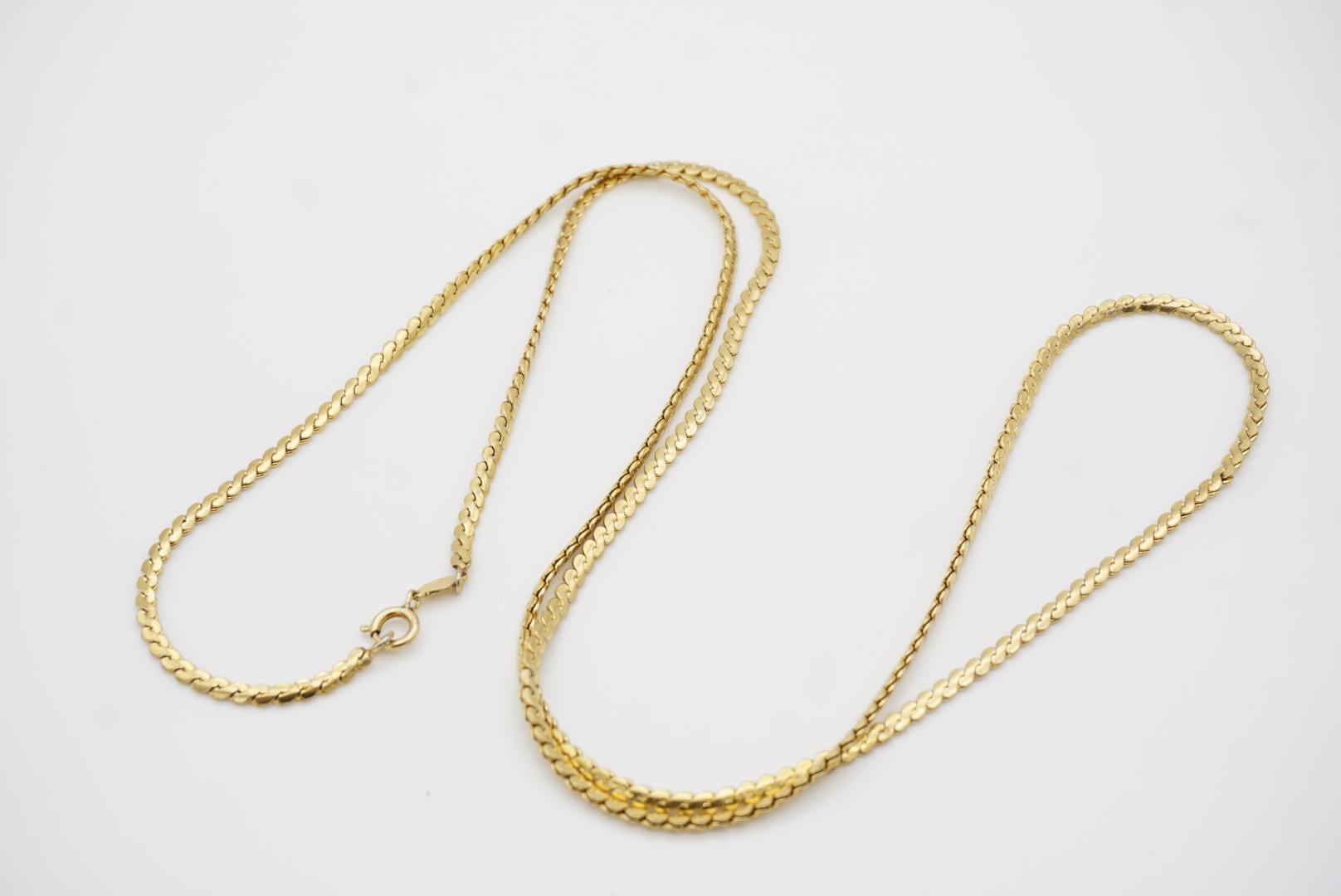 Christian Dior GROSSE Vintage Versatile dünne Serpentinenkette Gold lange Halskette im Angebot 6