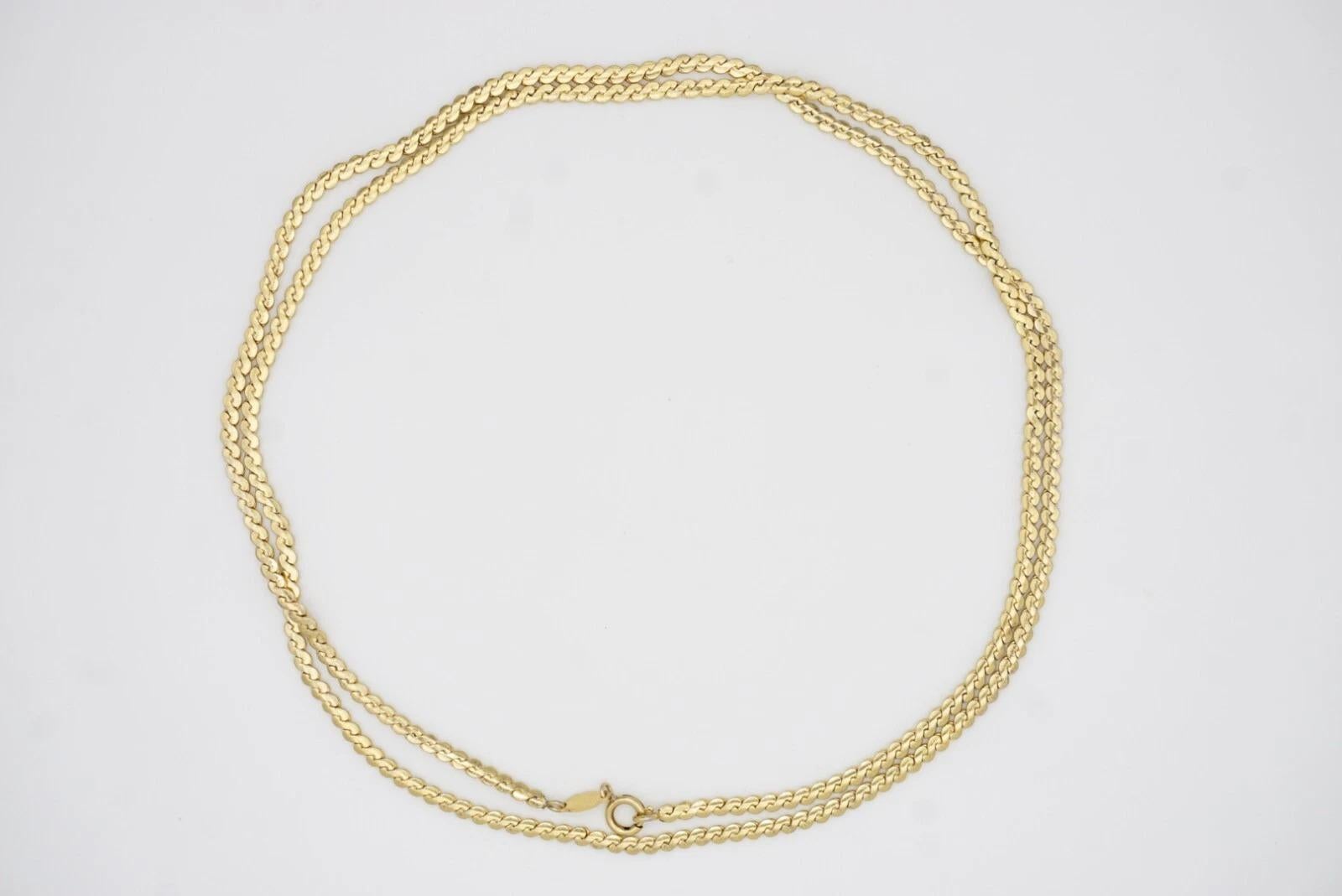 Christian Dior GROSSE Vintage Versatile dünne Serpentinenkette Gold lange Halskette im Angebot 9