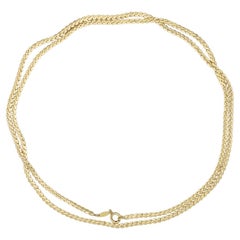 Christian Dior GROSSE Vintage Versatile Thin Serpentine Chain Gold Long Necklace