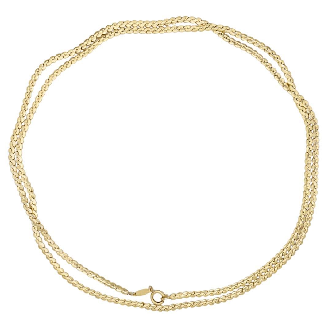 Christian Dior GROSSE Vintage Versatile dünne Serpentinenkette Gold lange Halskette im Angebot