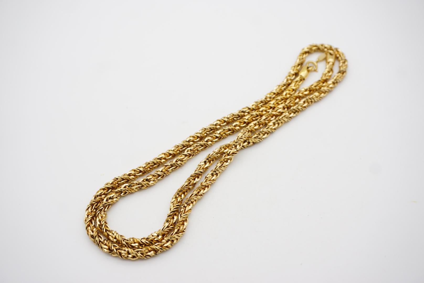 Christian Dior GROSSE Vintage Versatile Twist Braided Rope Chain Long Necklace 5