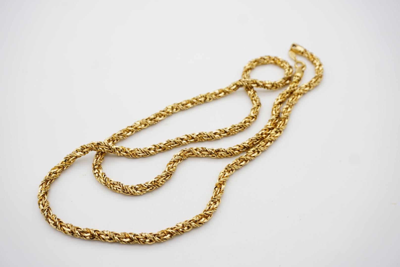 Christian Dior GROSSE Vintage Versatile Twist Braided Rope Chain Long Necklace 7