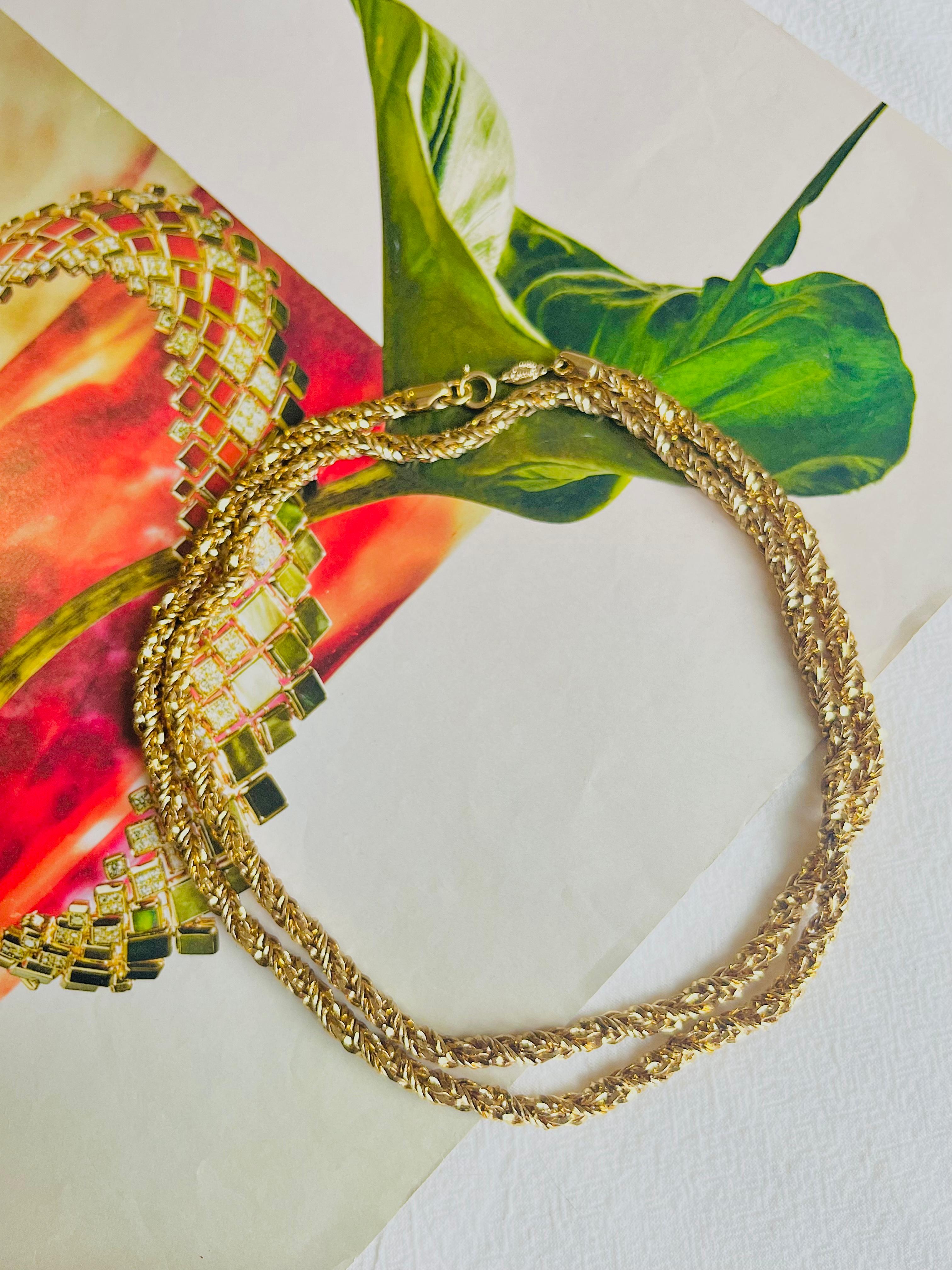 Art Deco Christian Dior GROSSE Vintage Versatile Twist Braided Rope Chain Long Necklace