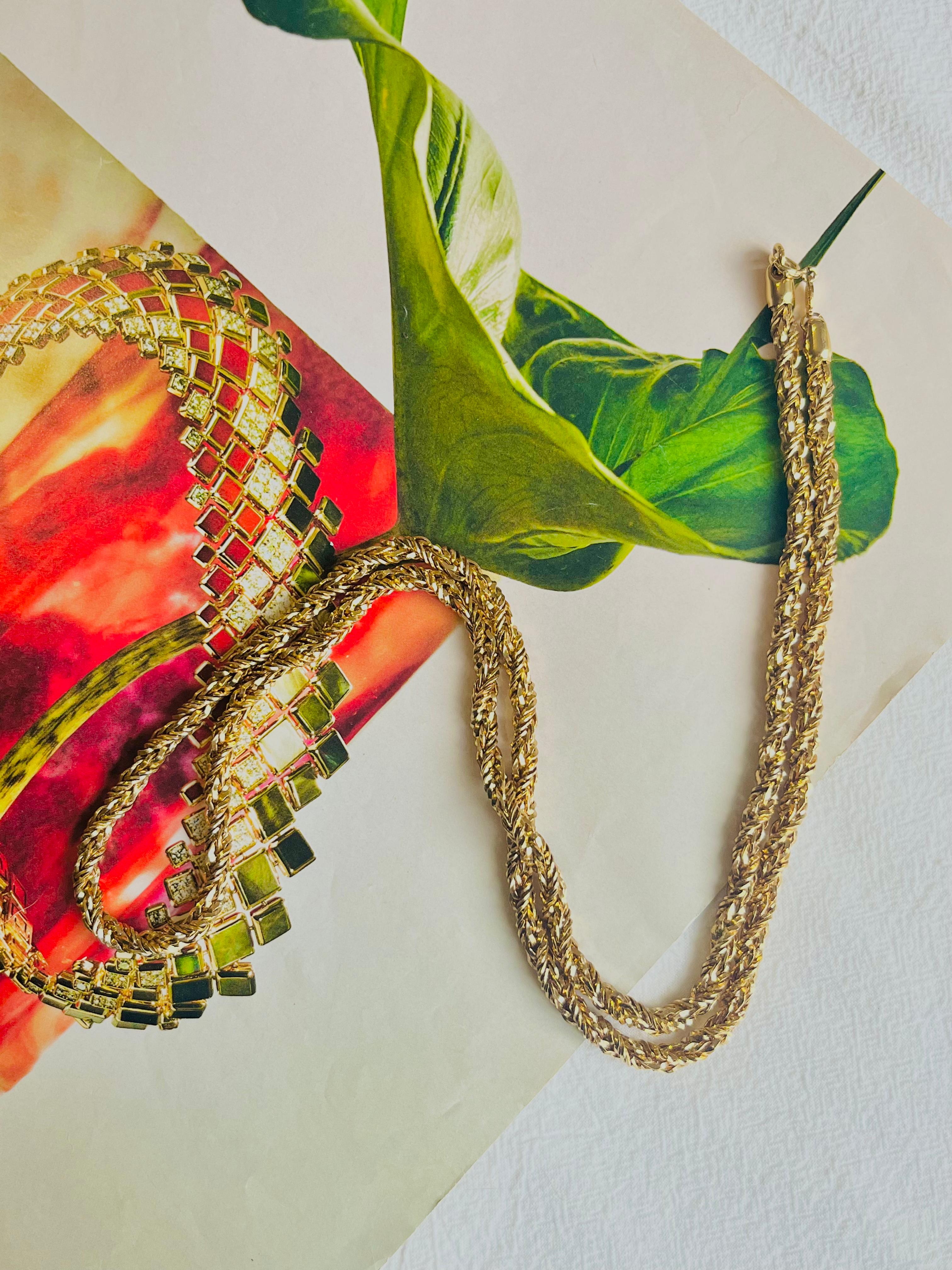 Christian Dior GROSSE Vintage Versatile Twist geflochtene Seilkette Lange Halskette im Zustand „Hervorragend“ im Angebot in Wokingham, England