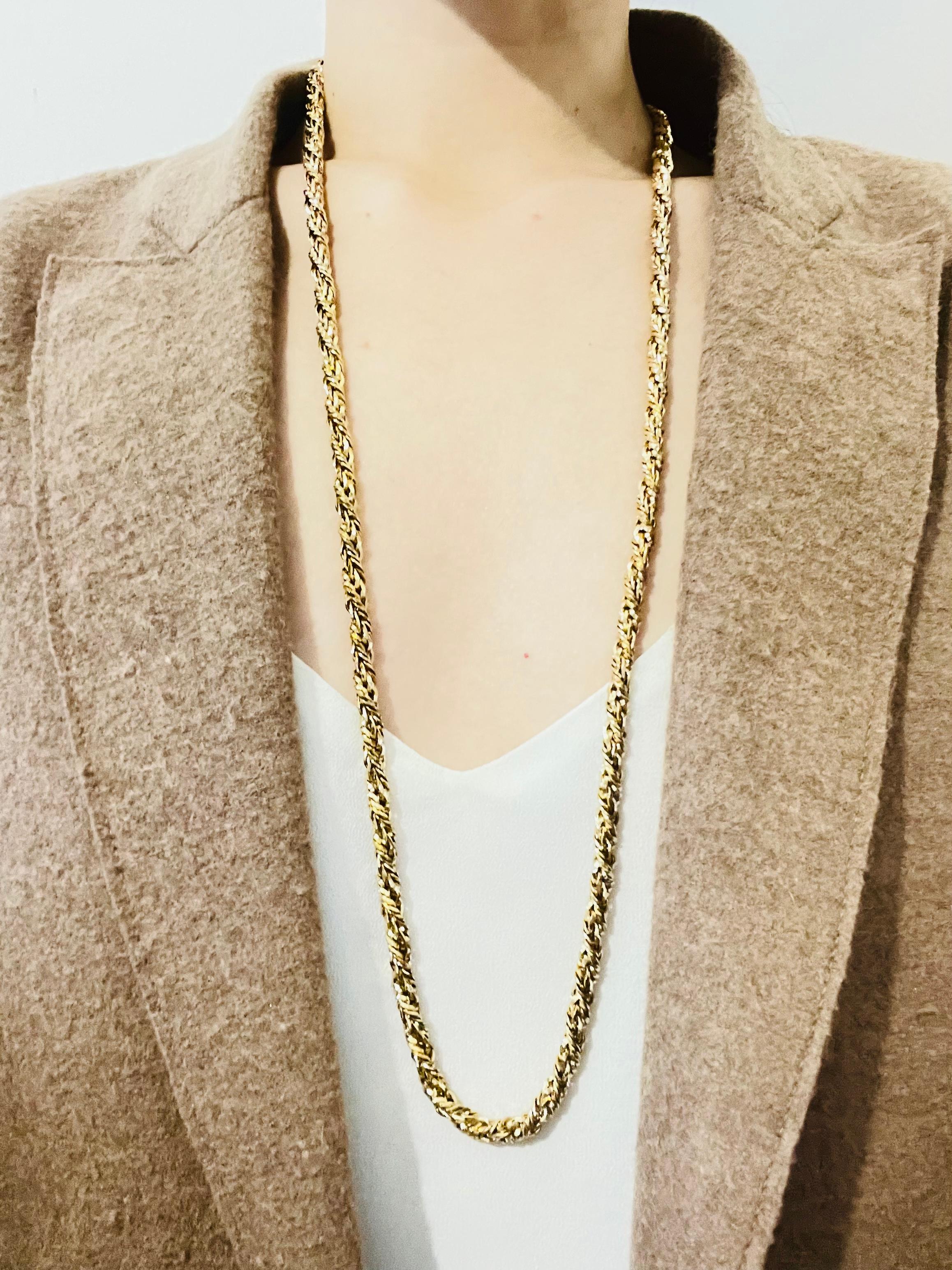 Christian Dior GROSSE Vintage Versatile Twist Braided Rope Chain Long Necklace 1