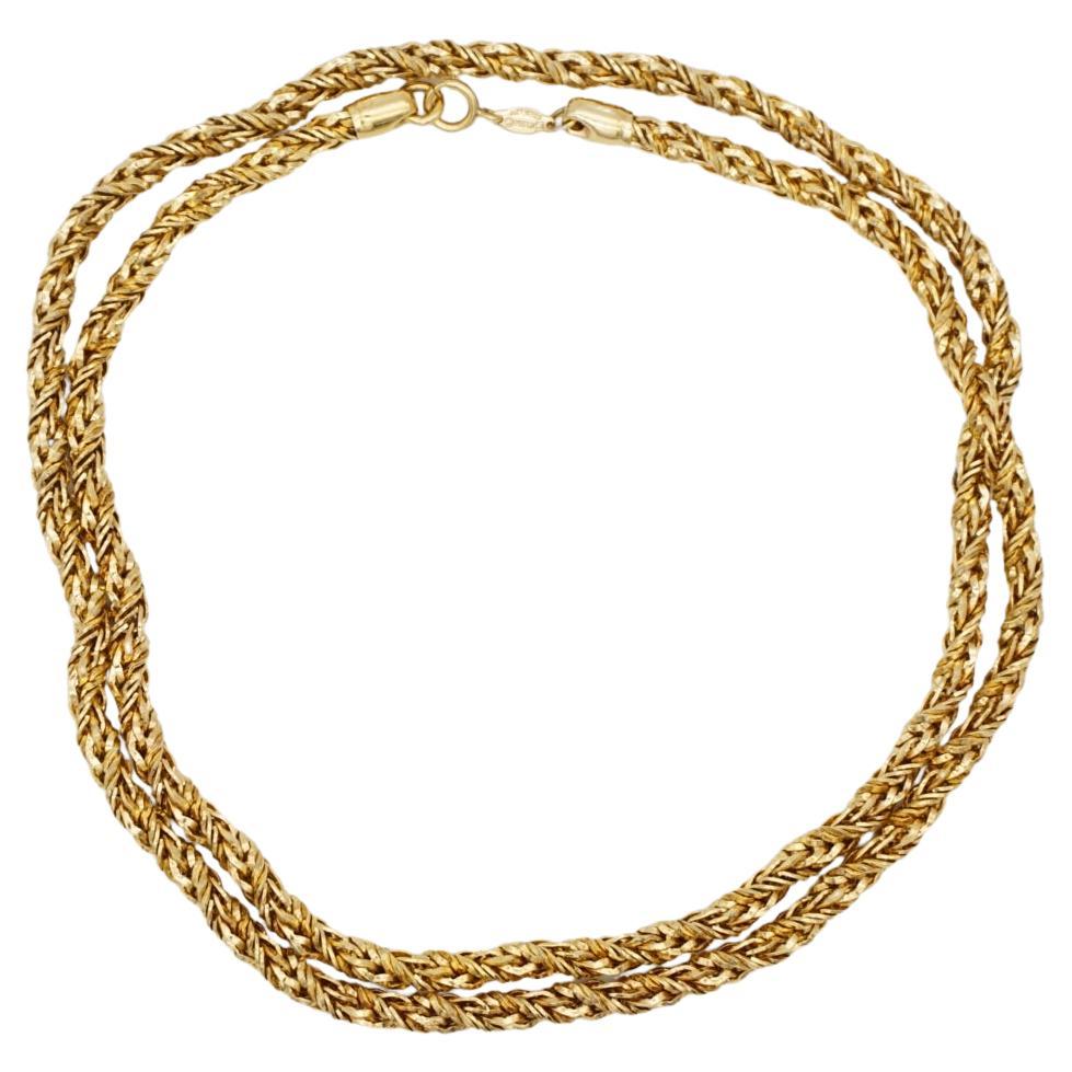 Christian Dior GROSSE Vintage Versatile Twist Braided Rope Chain Long Necklace For Sale