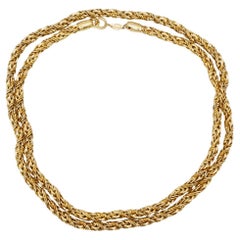 Christian Dior GROSSE Vintage Versatile Twist Braided Rope Chain Long Necklace