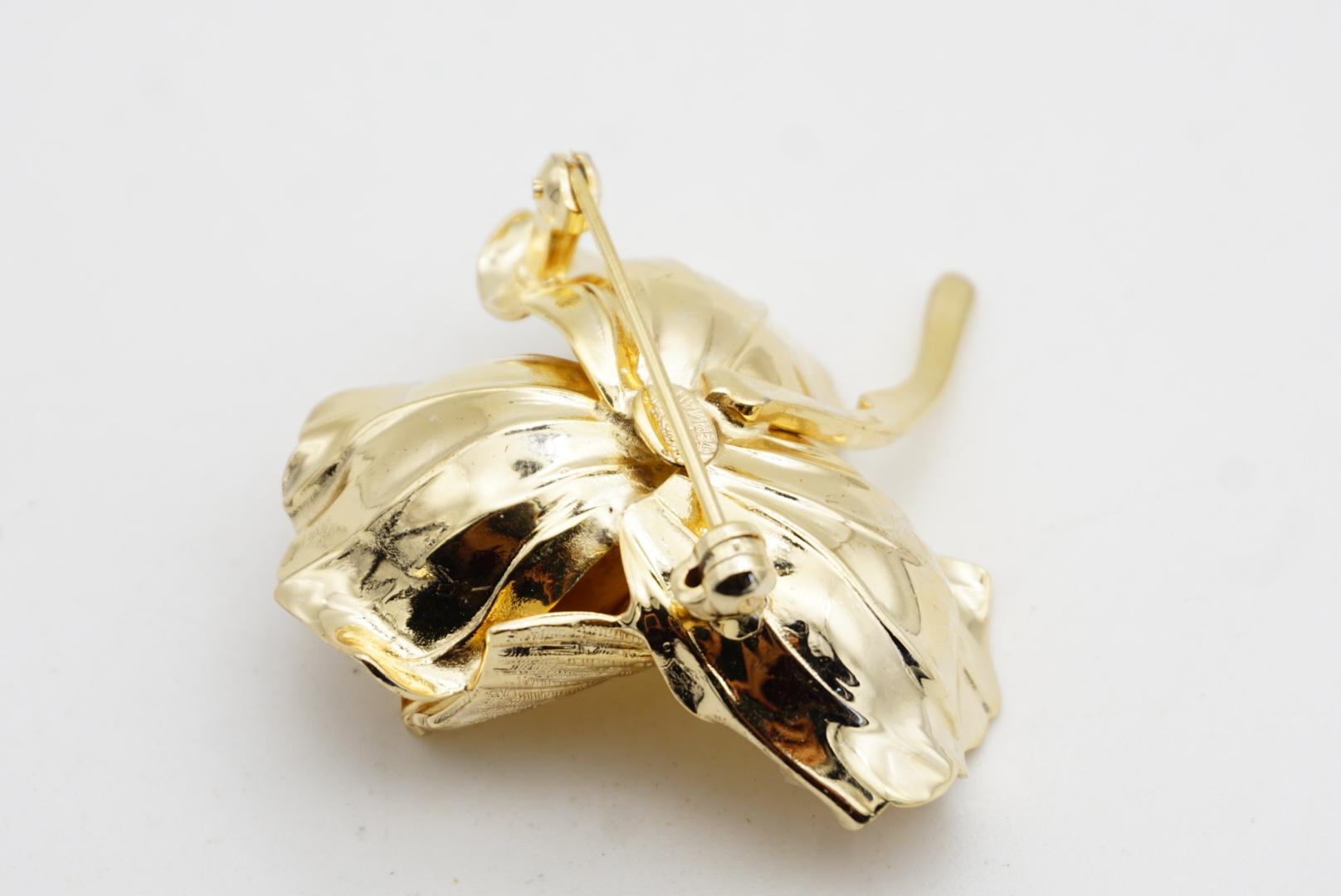 Christian Dior GROSSE Vintage Vivid Rose Flower Buds Blossom Curled Leaf Brooch im Angebot 6