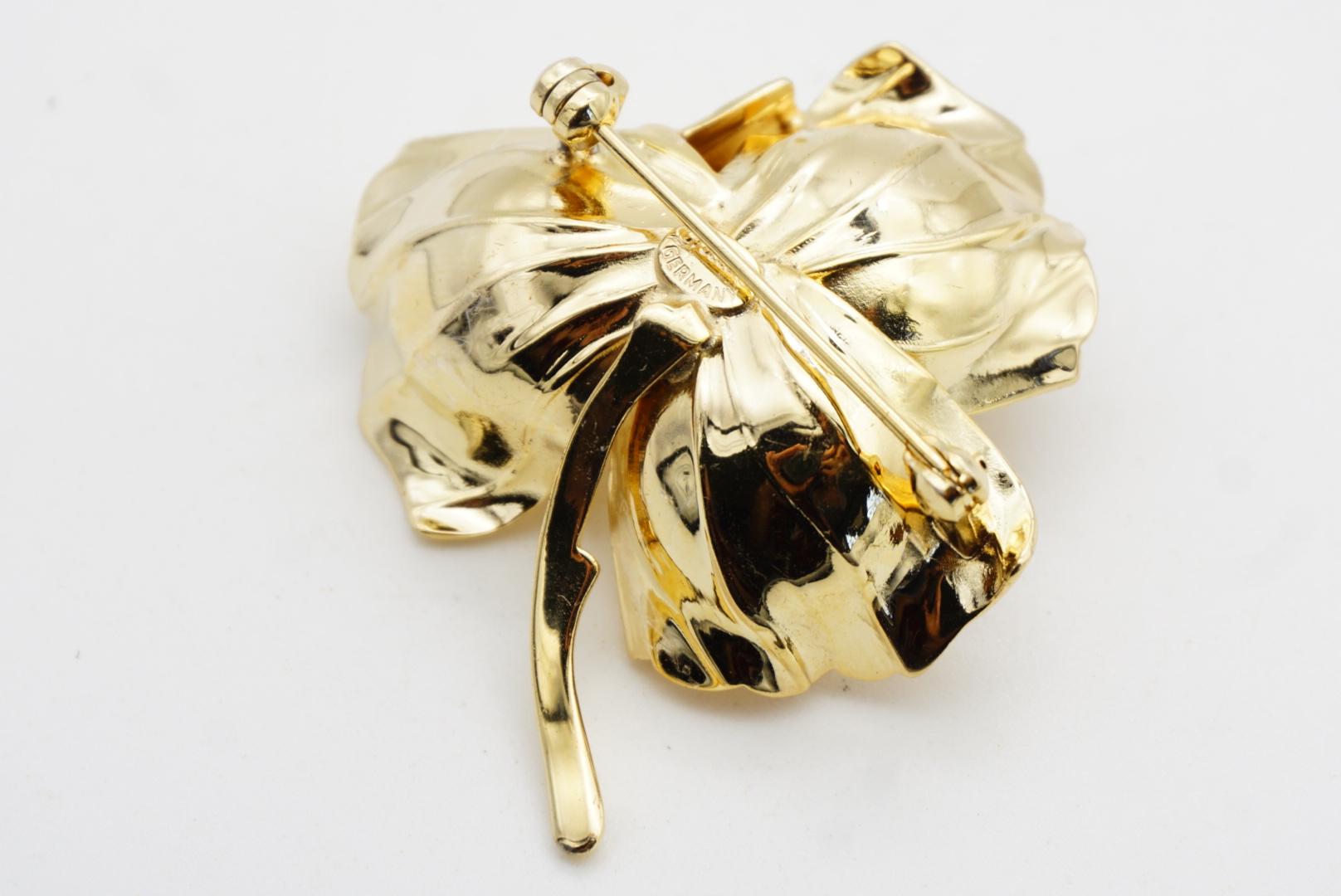 Christian Dior GROSSE Vintage Vivid Rose Flower Buds Blossom Curled Leaf Brooch im Angebot 7