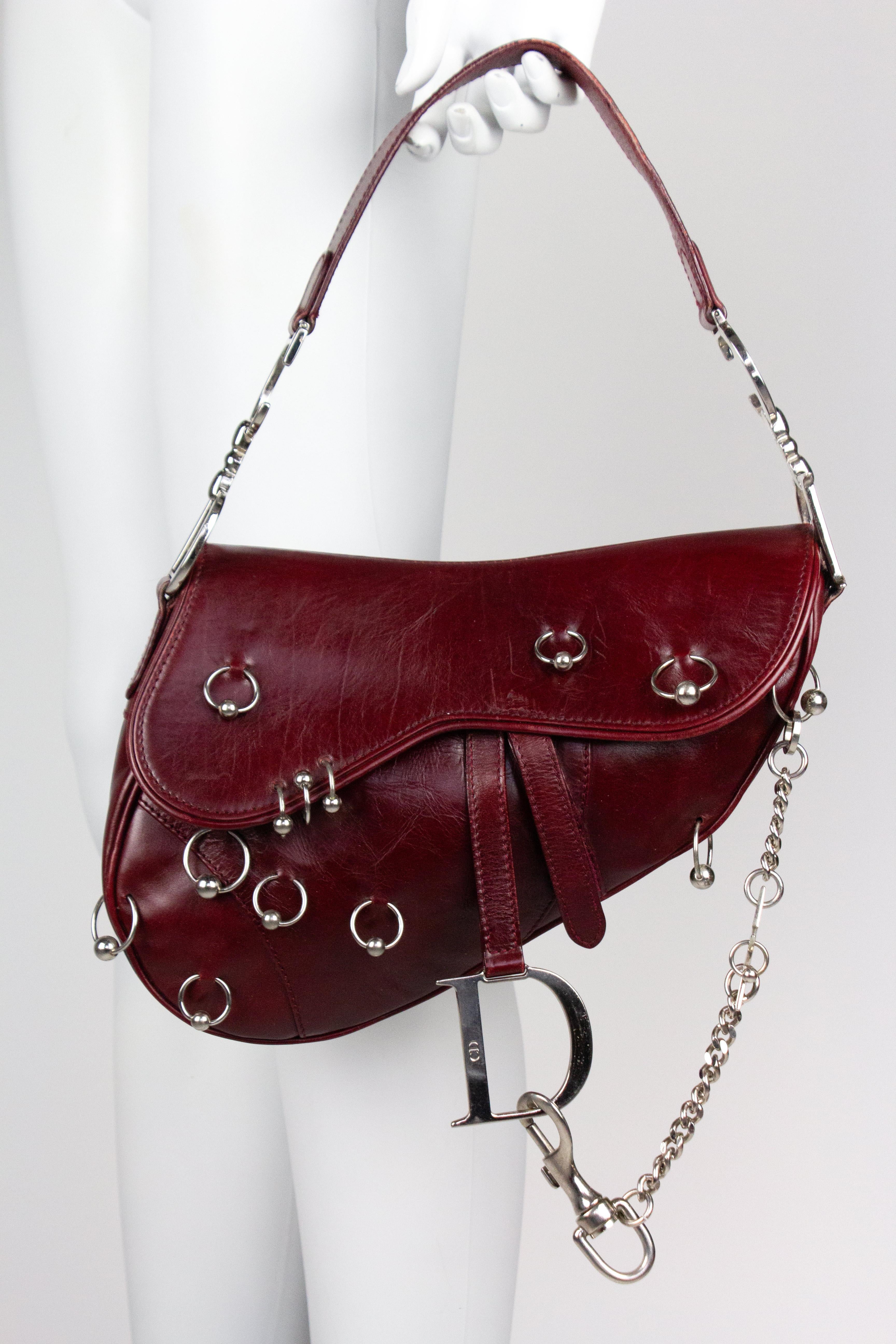 Brown Christian Dior Hardcore Piercings Saddle Bag