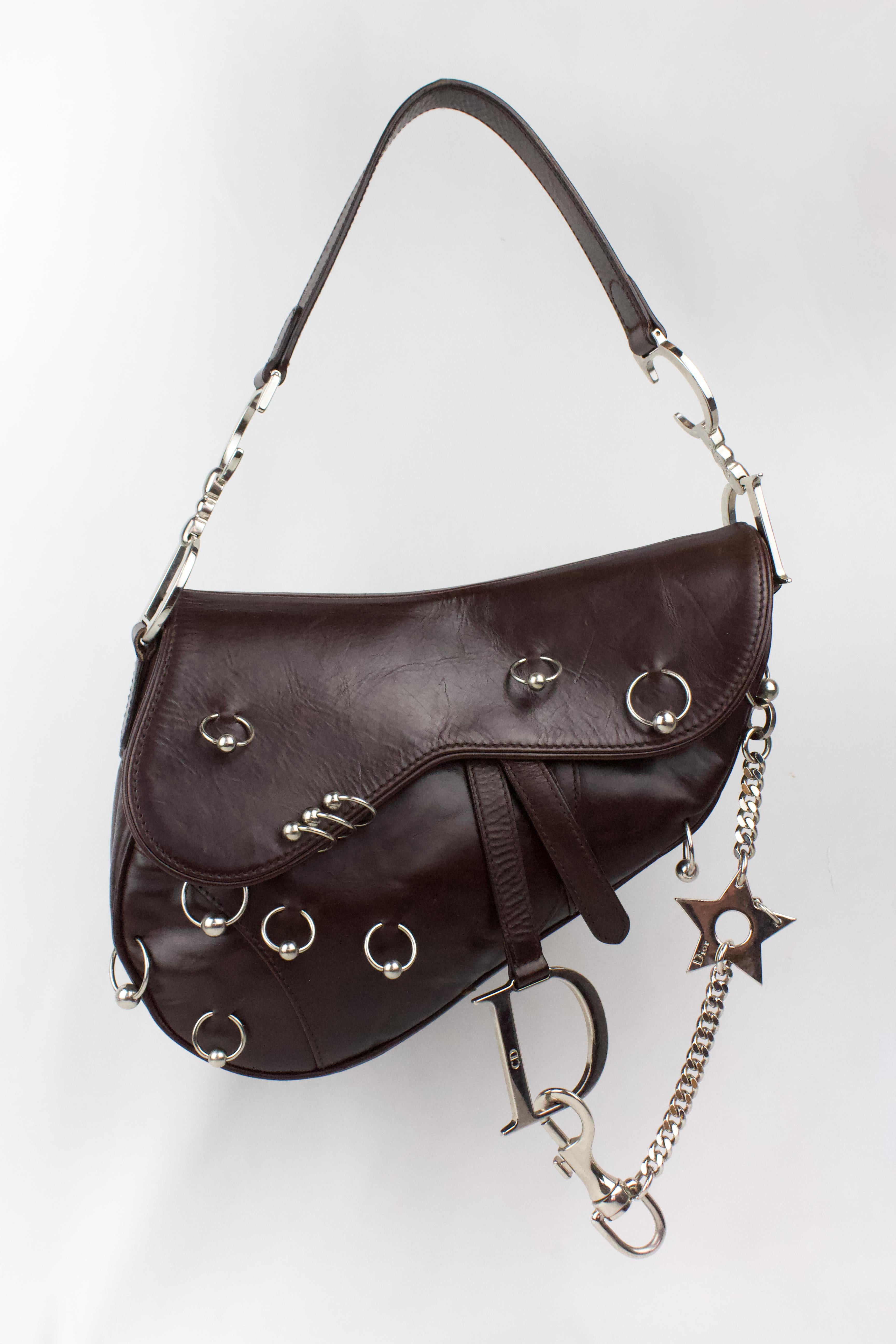 Black Christian Dior Hardcore Piercings Saddle Bag