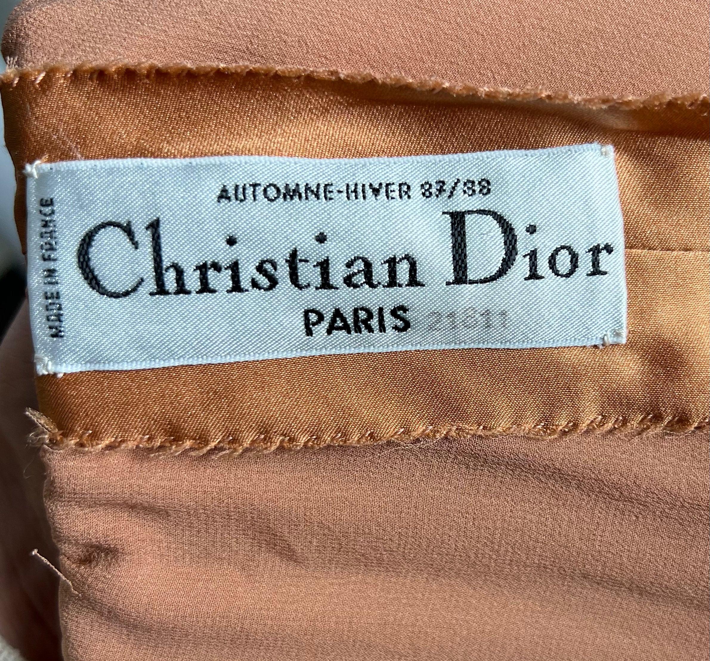 Christian Dior Haute Couture A/I Camicetta increspata in seta color rame, 1987/1988 In condizioni ottime in vendita a Los Angeles, CA
