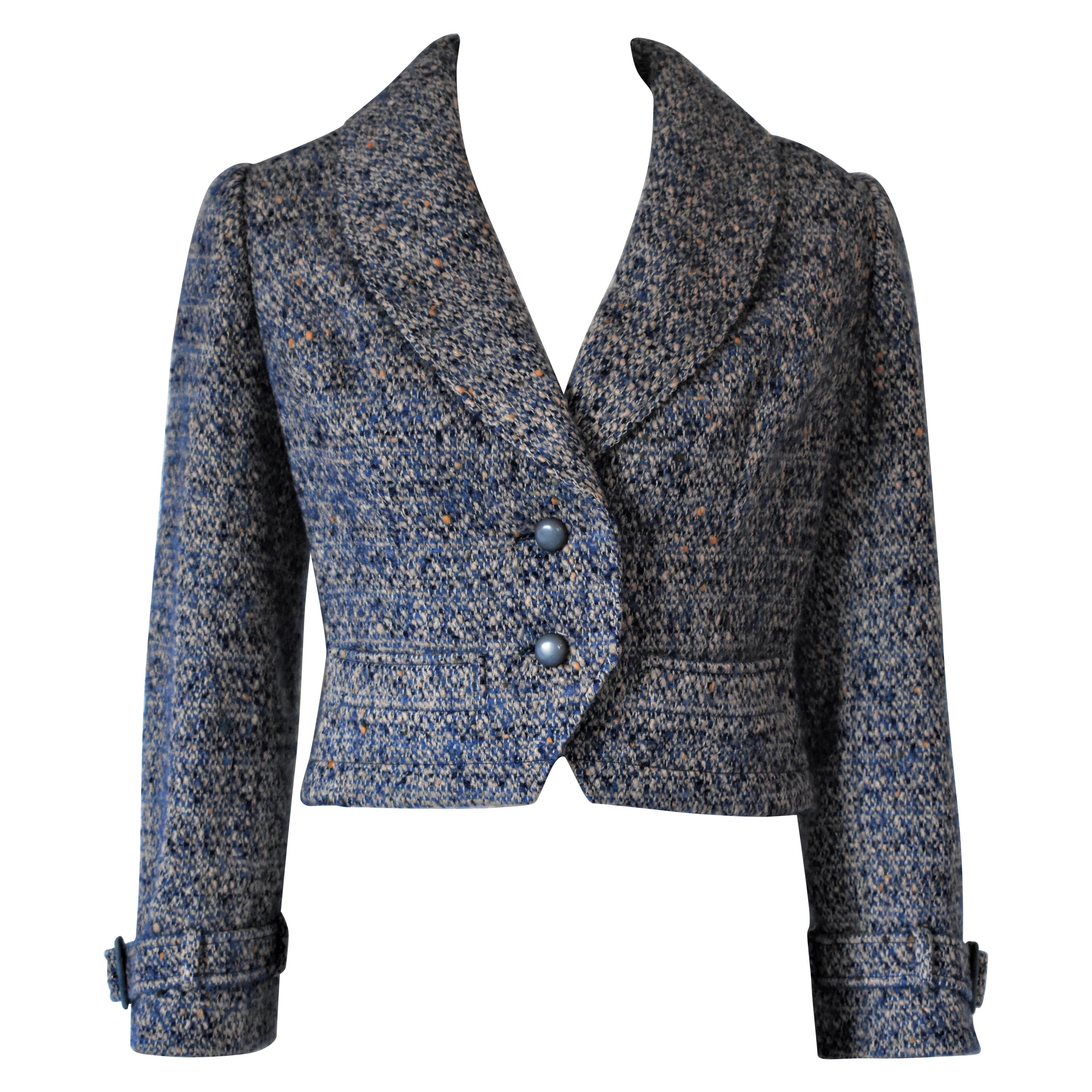 FINAL SALE Christian Dior Haute Couture Automne-Hiver 1975 Cropped Boucle Jacket For Sale