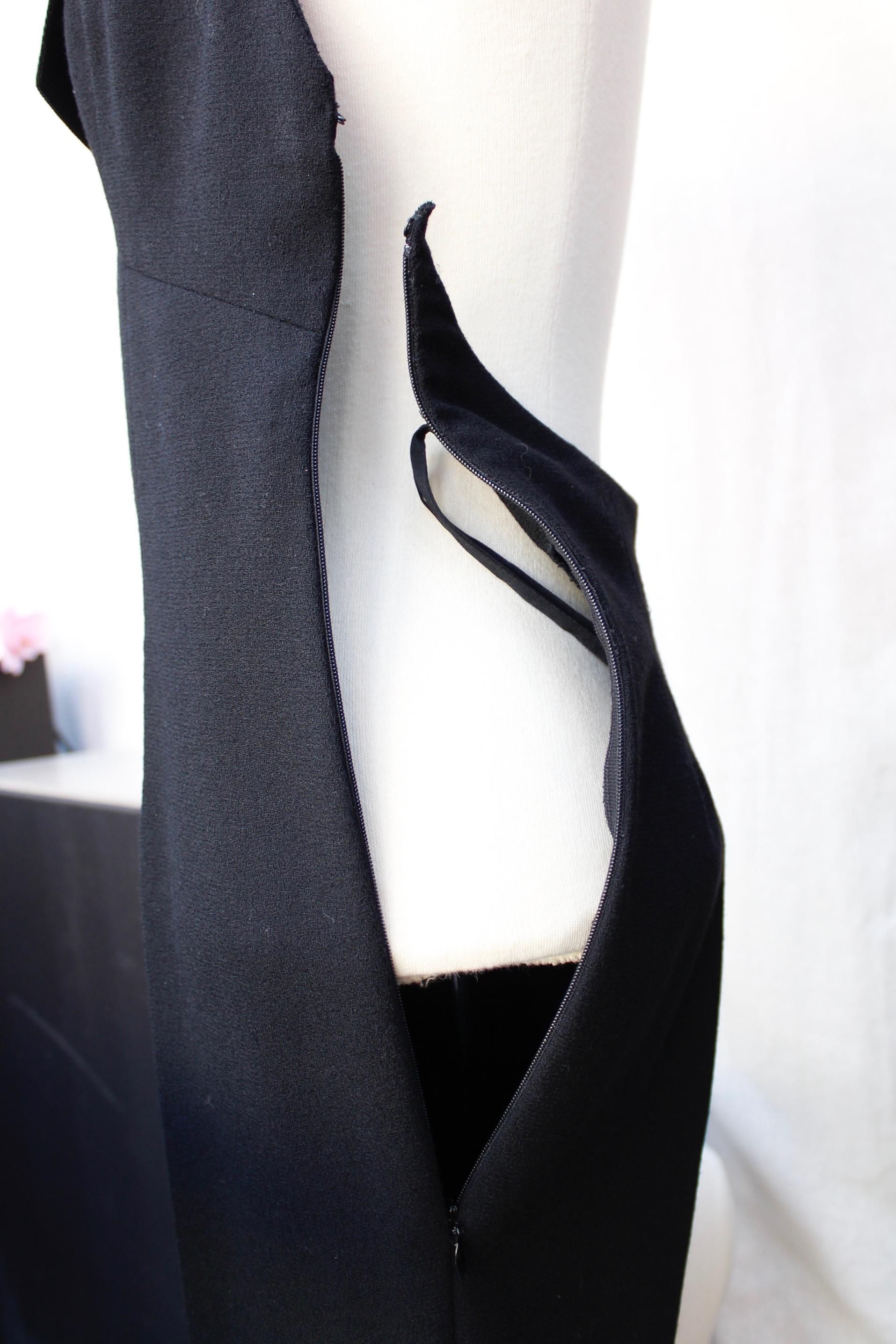 Christian Dior Haute Couture beautiful black silk jumpsuit For Sale 1