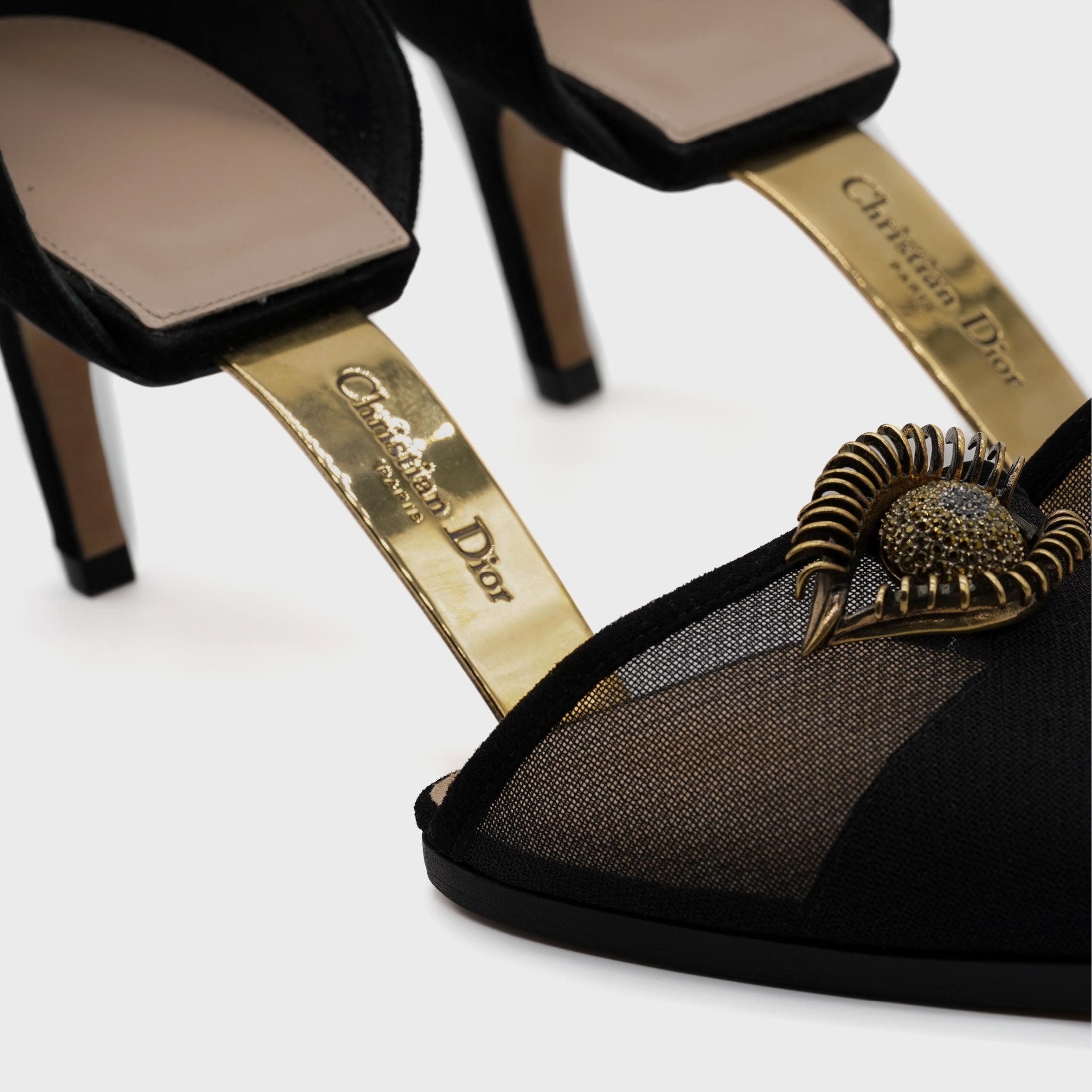Donna Christian Dior Haute Couture Tacchi a rete neri, A/I 2018 39 FR in vendita