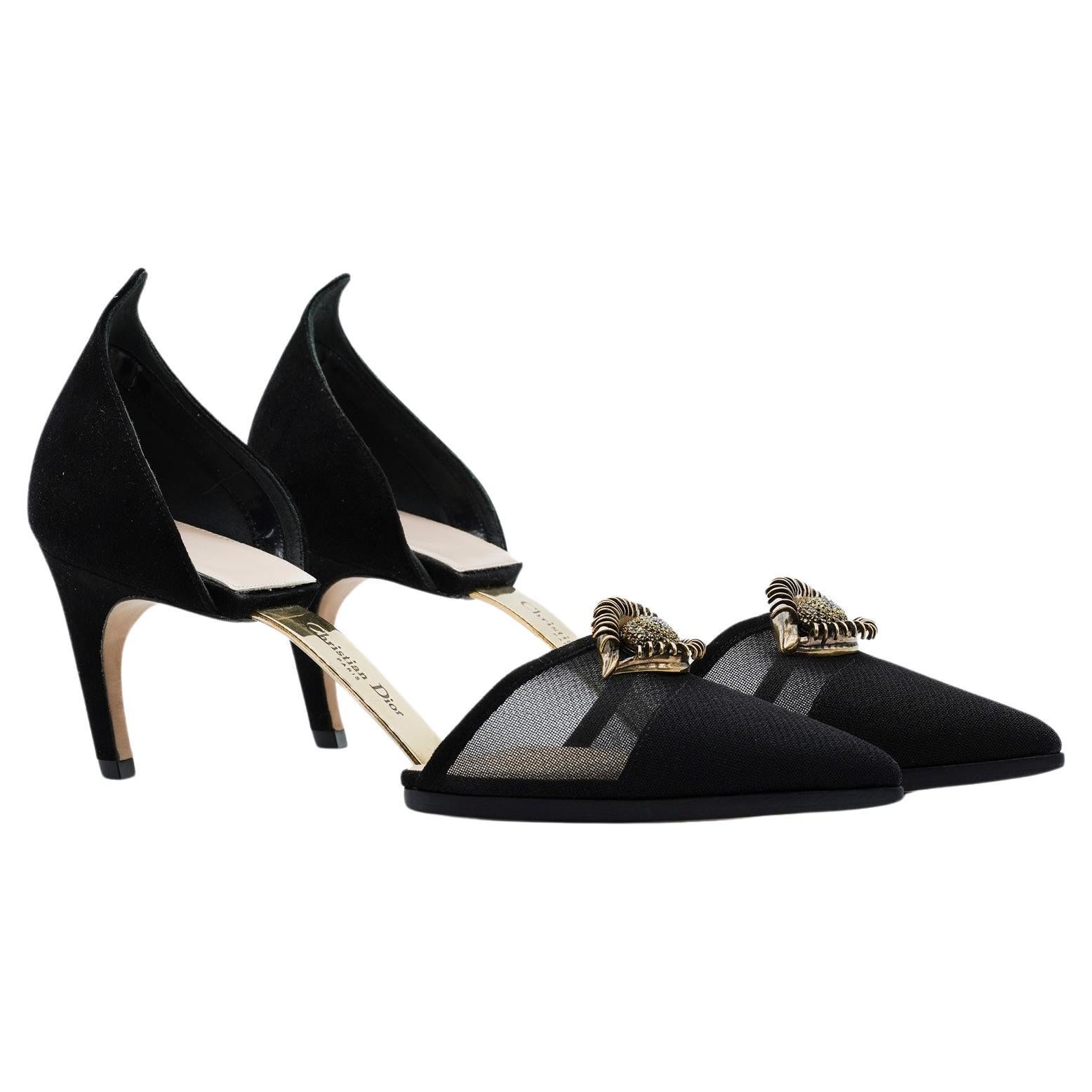 Christian Dior Haute Couture Tacchi a rete neri, A/I 2018 39 FR in vendita