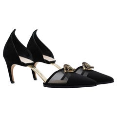 Christian Dior Haute Couture Talons en maille noire, F/W 2018 39 FR