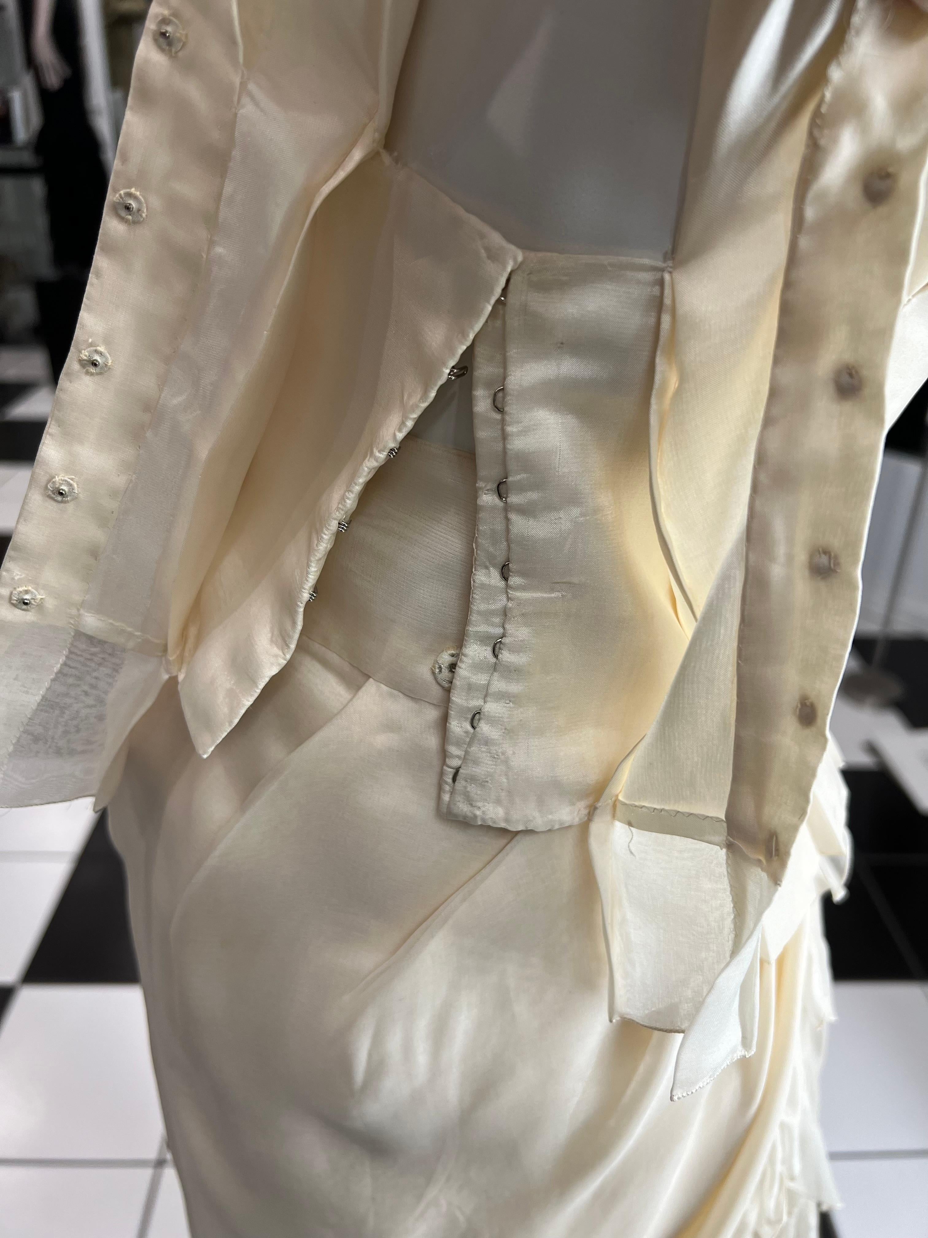 Conjunto de Blusa y Falda Christian Dior Haute Couture Crema,  Betsy Bloomingdale 1988 en venta 7
