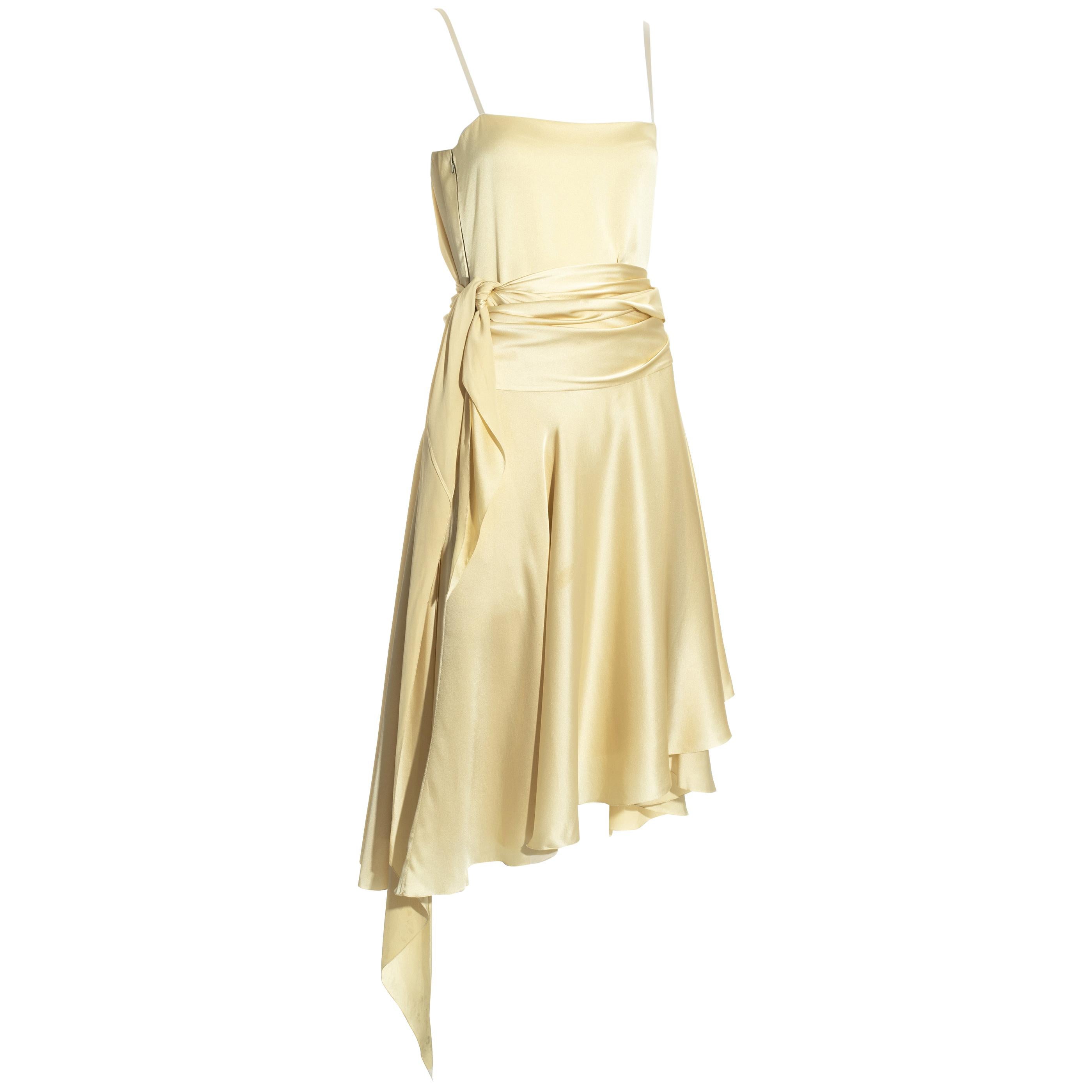Christian Dior Haute Couture cream silk two piece dress and wrap skirt, fw 1978 For Sale