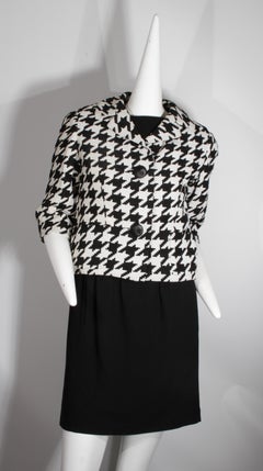 CHRISTIAN DIOR, Haute Couture, hand-sewn dress and houndstooth blazer, c. 1950s