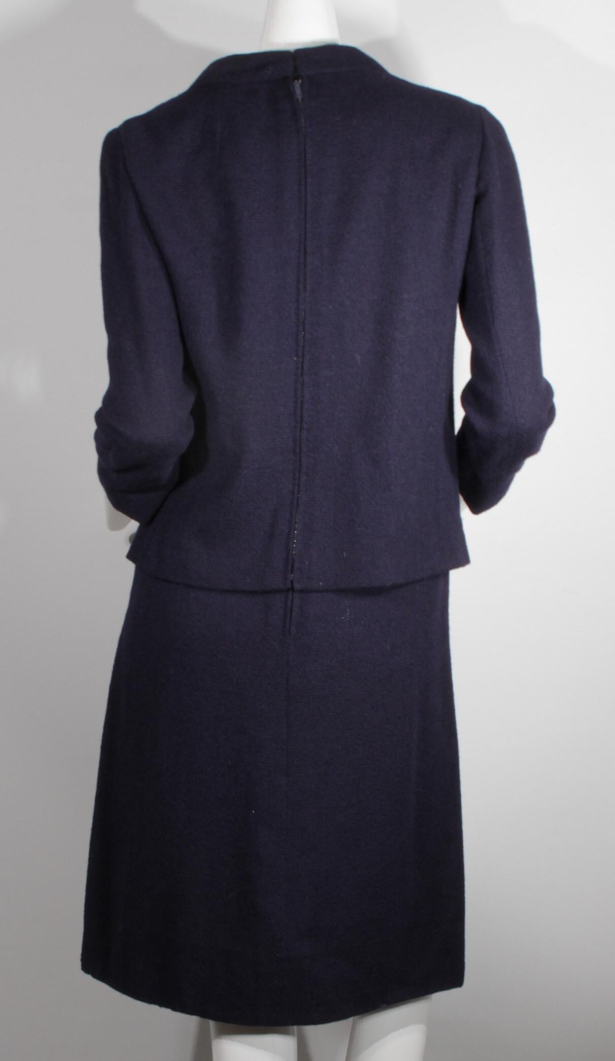 Christian Dior, Haute Couture, handgenähtes Ensemble in Oxford-Blau, ca. 1950er Jahre im Angebot 13