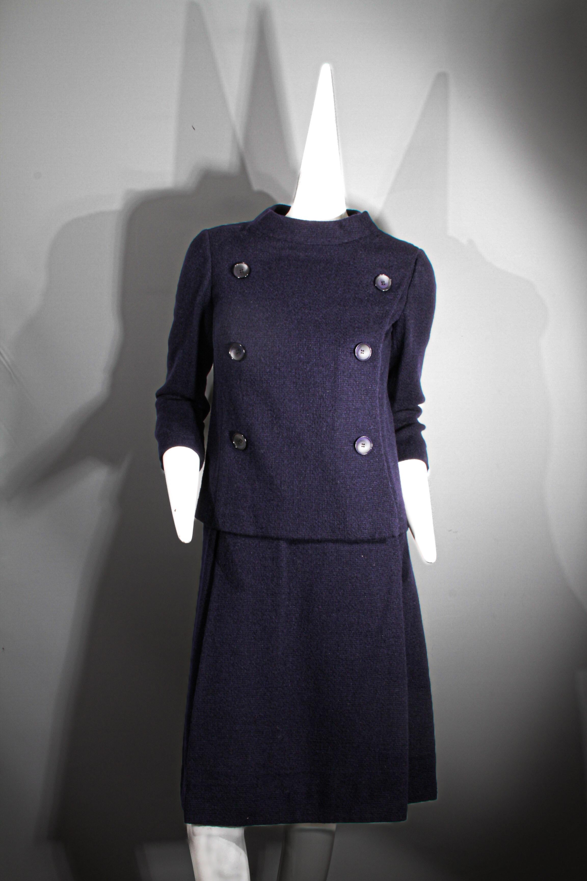 Christian Dior, Haute Couture, handgenähtes Ensemble in Oxford-Blau, ca. 1950er Jahre im Angebot 6