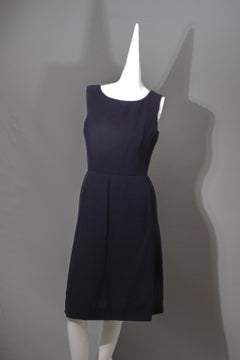 CHRISTIAN DIOR, Haute Couture, hand-sewn oxford blue, ensemble, circa 1950s
