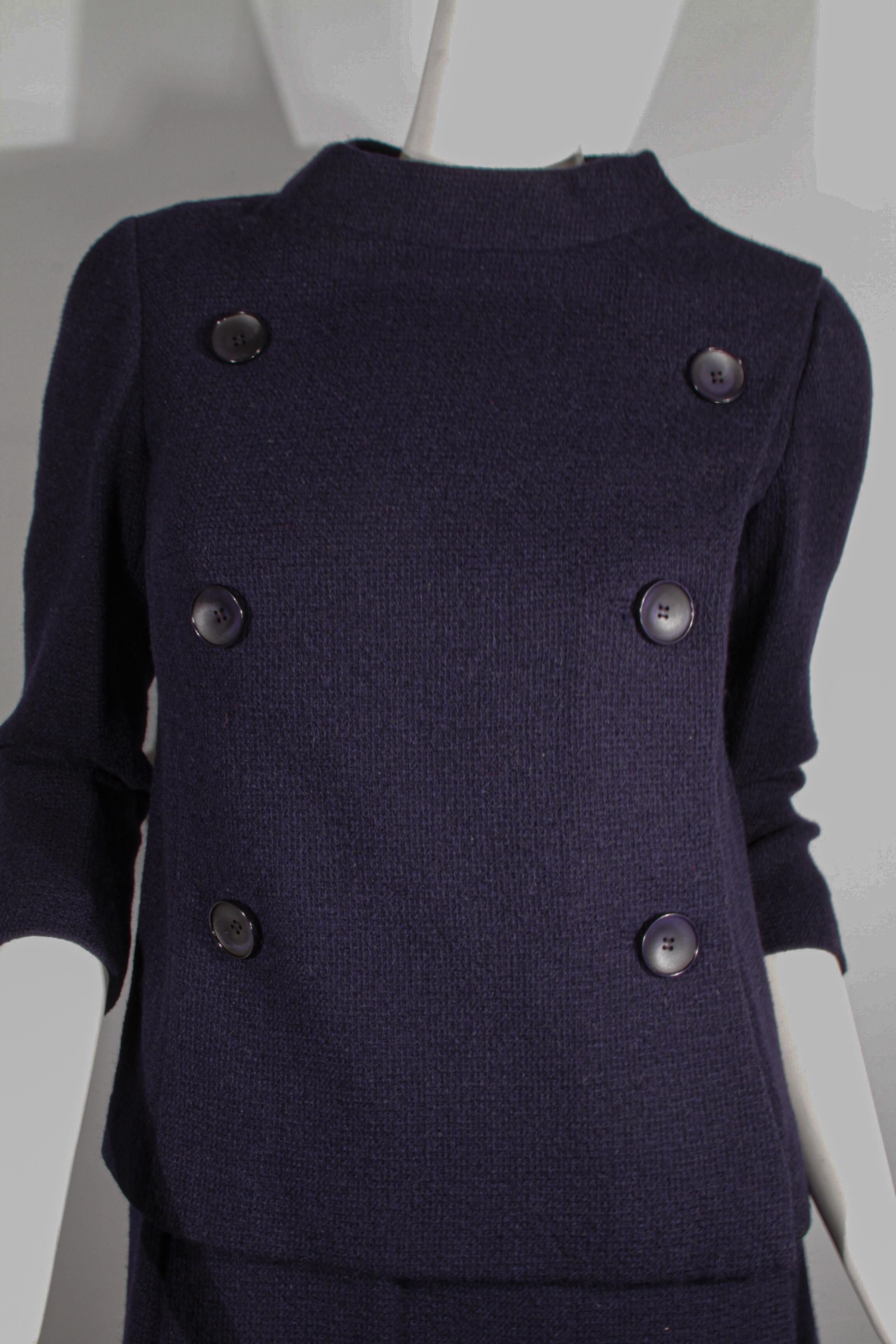 Christian Dior, Haute Couture, handgenähtes Ensemble in Oxford-Blau, ca. 1950er Jahre im Angebot 8