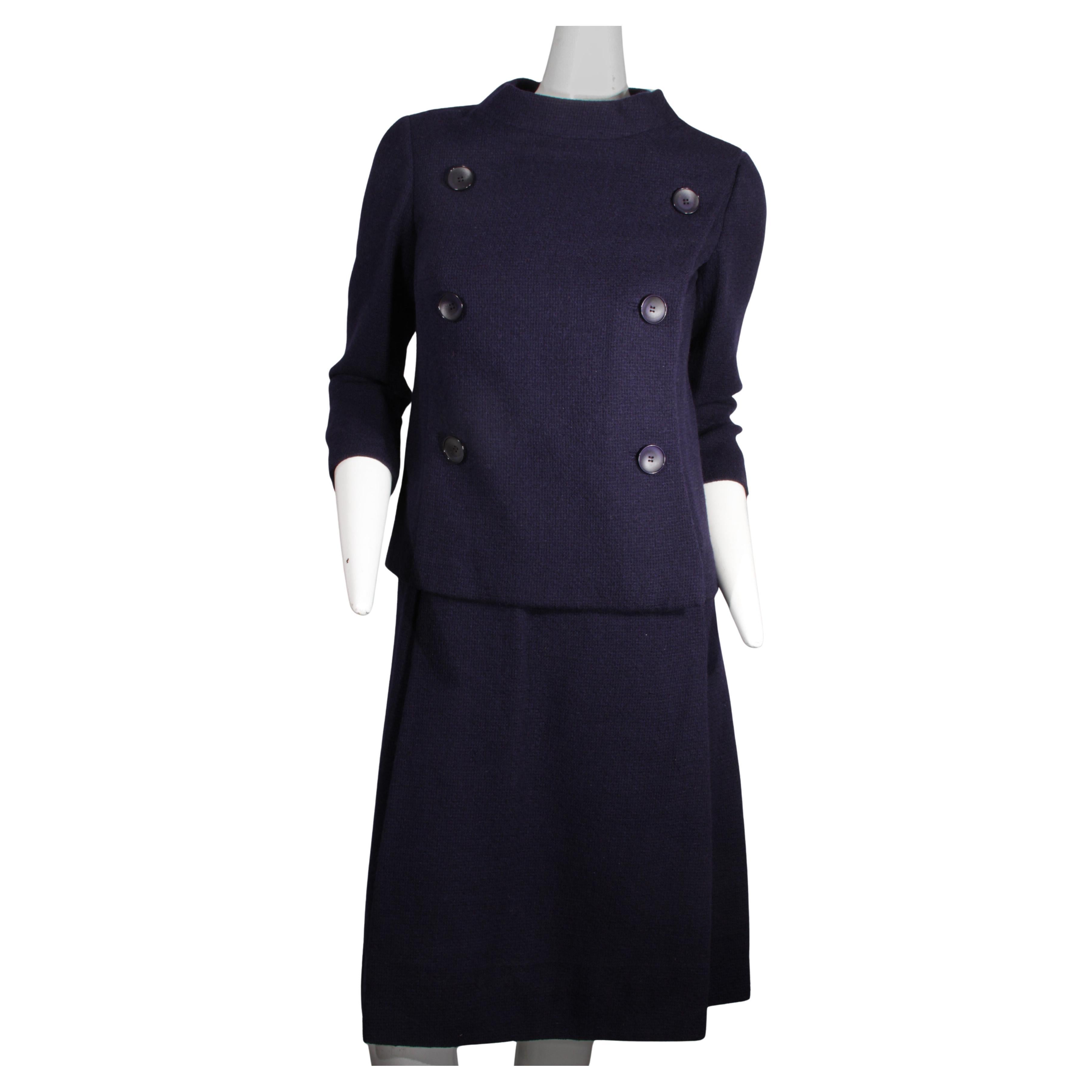 Christian Dior, Haute Couture, handgenähtes Ensemble in Oxford-Blau, ca. 1950er Jahre im Angebot