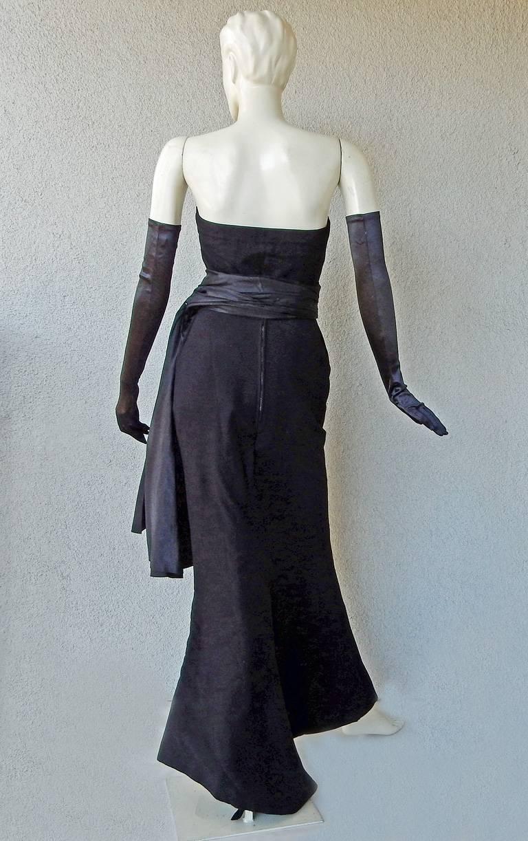 Black Christian Dior Haute Couture Milieu de Siecle Dinner Dress Fall/Winter 1949-1950